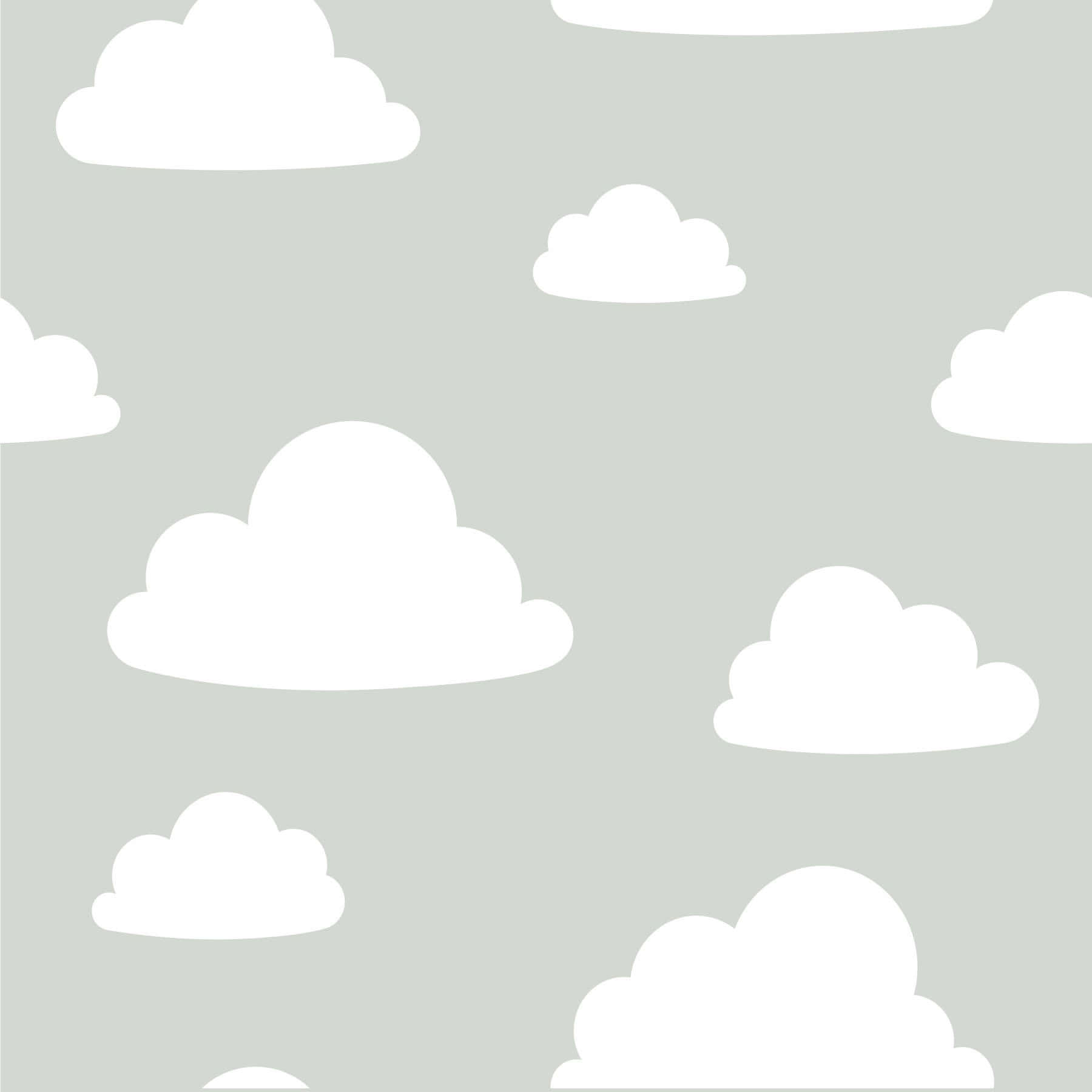 Cute Cloud, white cartoon clouds, soft gray background, HD Desktop Wallpaper