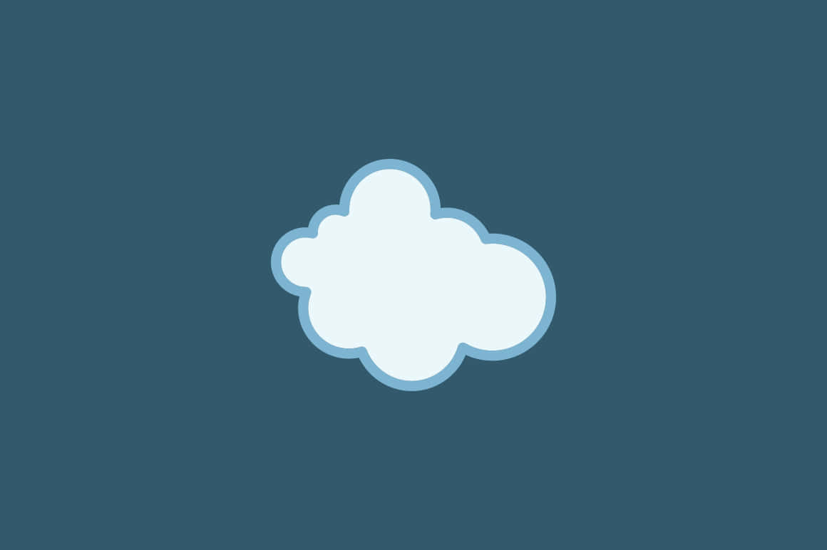 Cute Singular Cloud, white cloud, light blue outline, SD Desktop Wallpaper