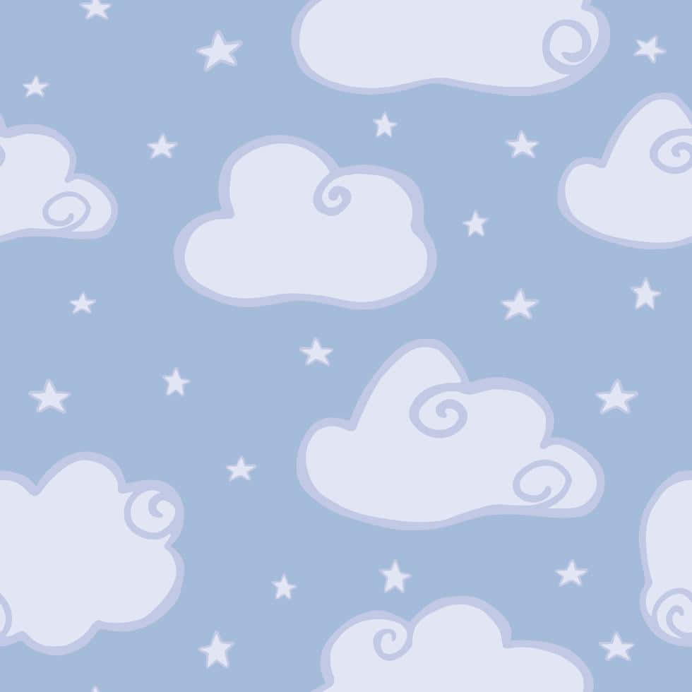 Cute Swirly Cloud, soft blue sky, whimsical white clouds, SD Desktop Wallpaper