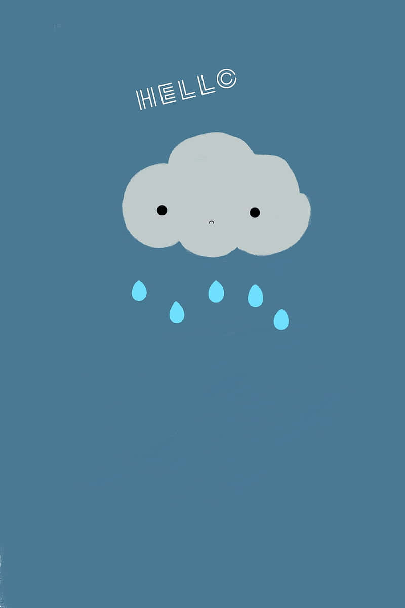Cute Cloud, gray, tiny frown, SD Phone Wallpaper