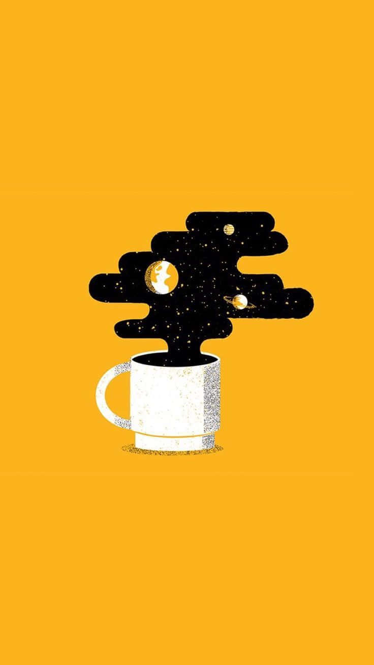 minimalist coffee, white mug, black cloud, HD Phone Wallpaper