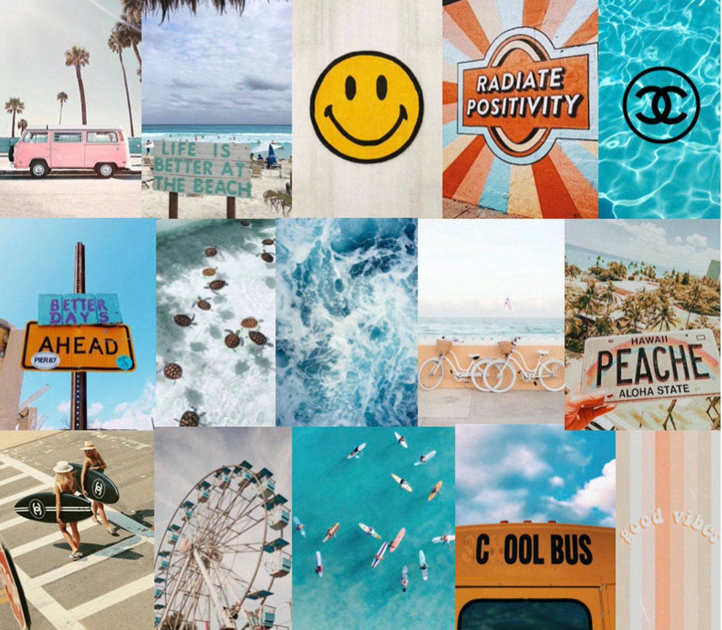 Bright Summer Aesthetic, beach scenes, palm trees, HD Desktop Wallpaper