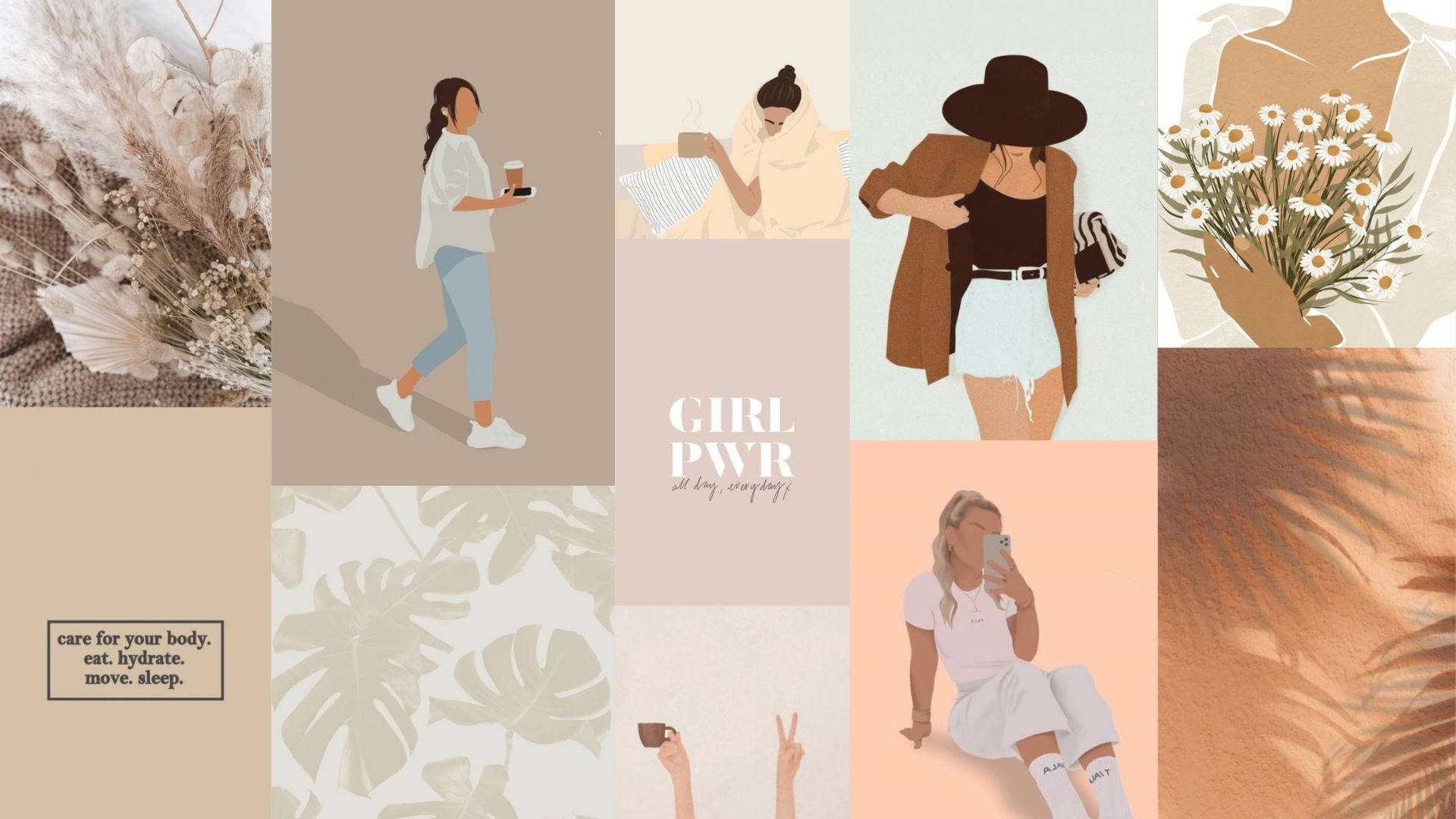 cool girl laptop, girl on pink, pastel tones, Full HD Desktop Wallpaper
