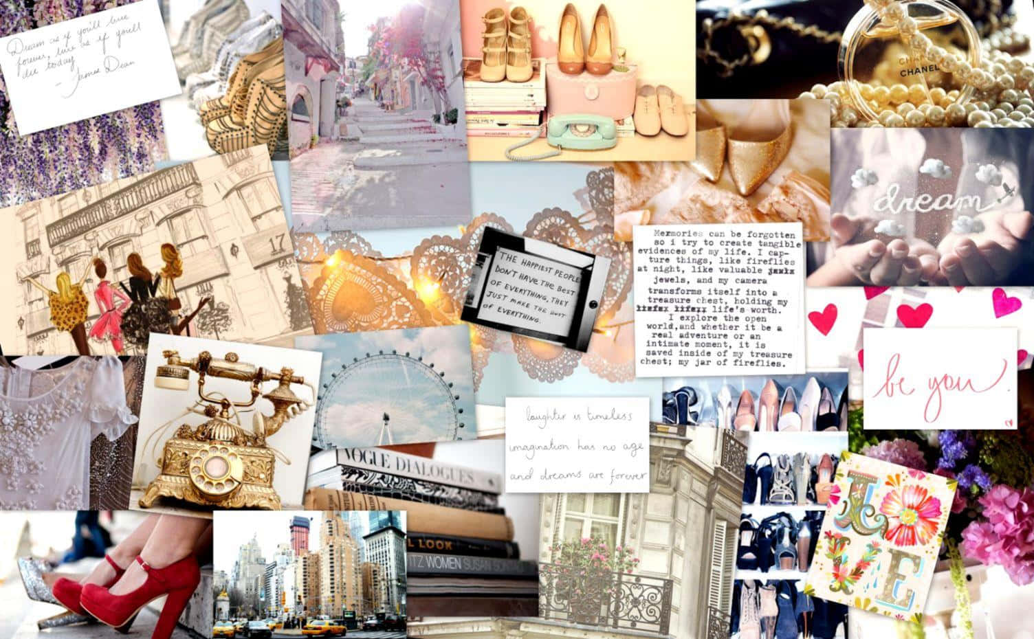 vintage fashion accessories, handwritten quotes, dreamy aesthetic, HD Desktop Wallpaper