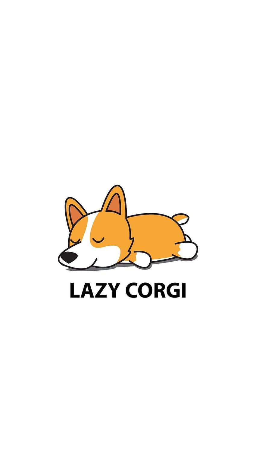 cute lazy corgi cartoon, orange and white fur, sleeps peacefully, HD Phone Wallpaper