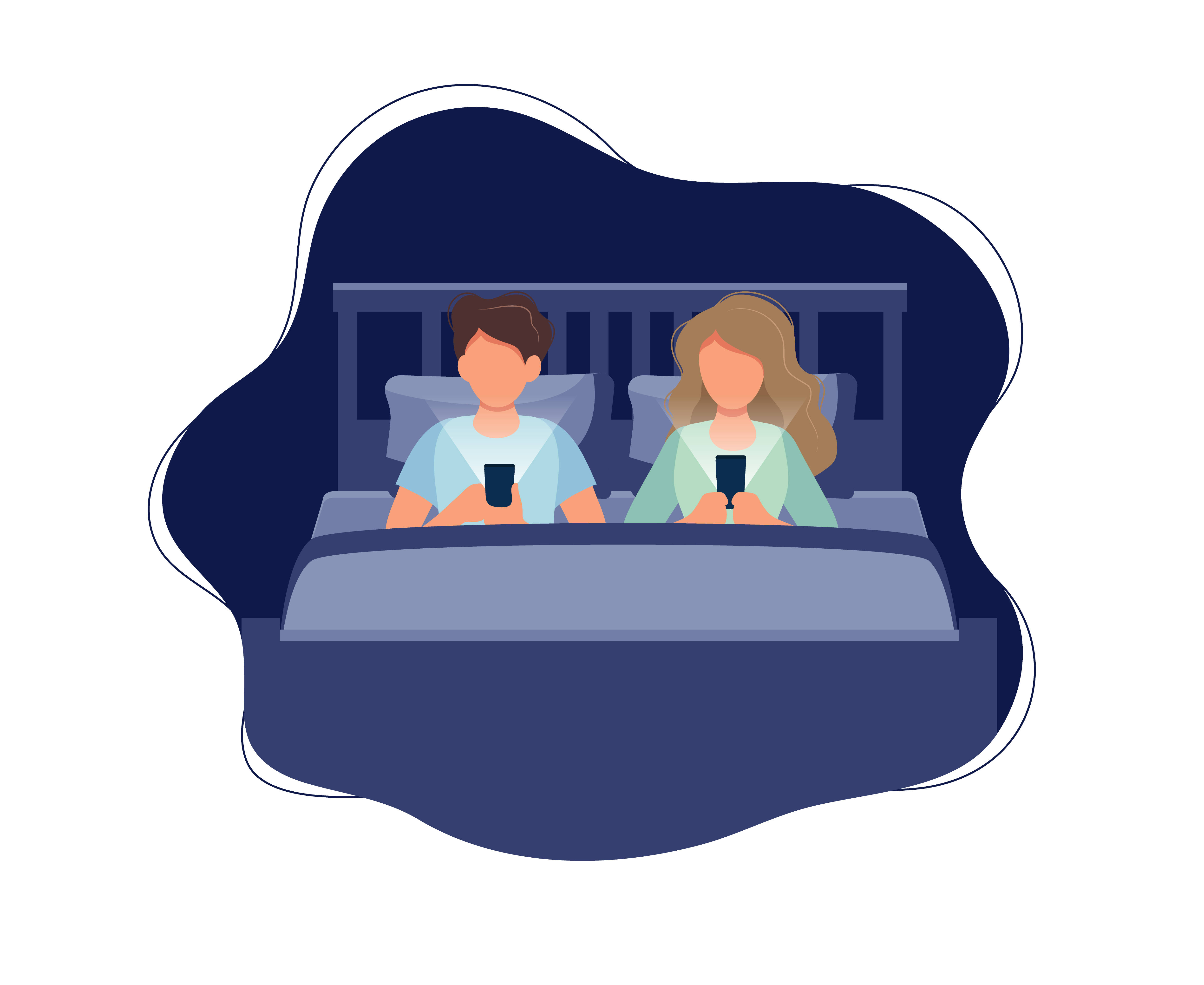 cute cartoon couple, bed, night, 4K Desktop Wallpaper