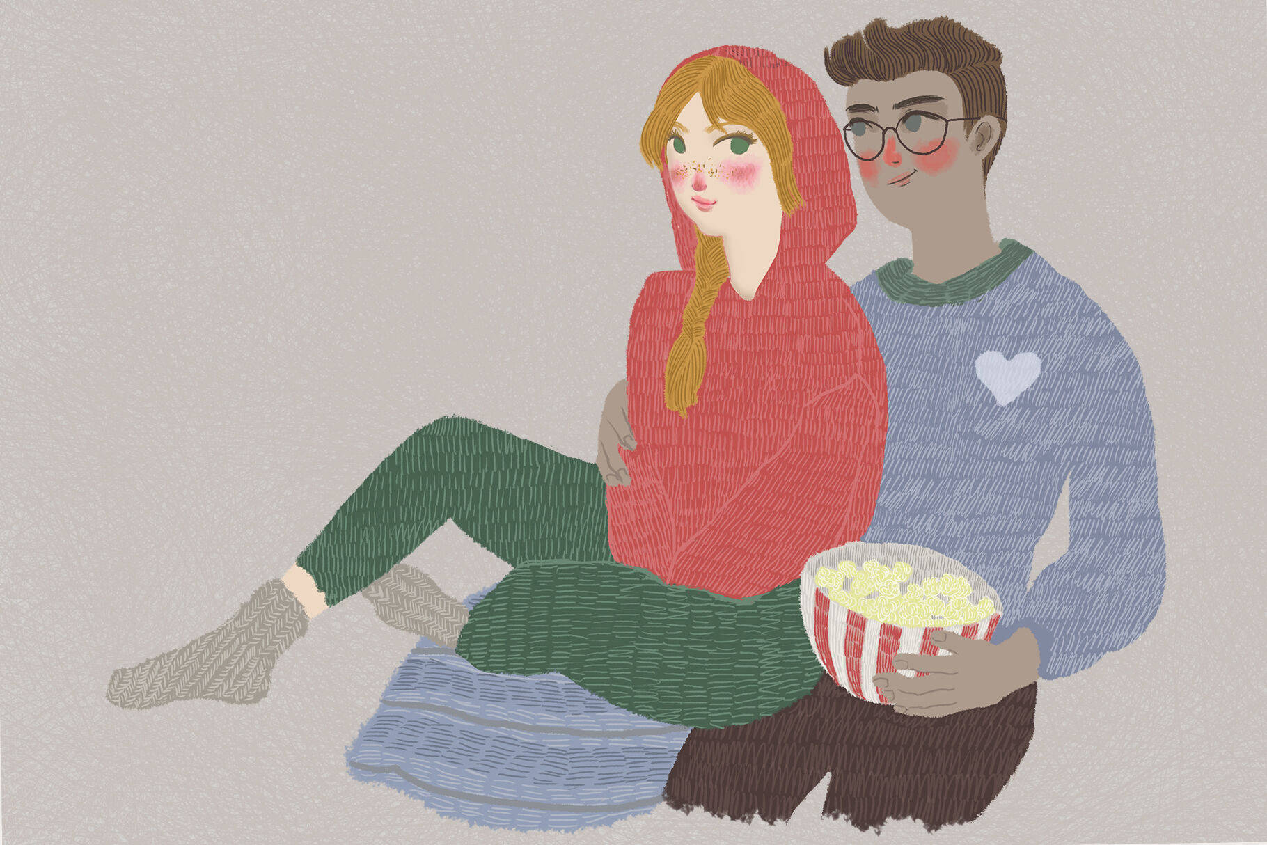 cute cartoon couple, hoodies, socks, HD Desktop Wallpaper