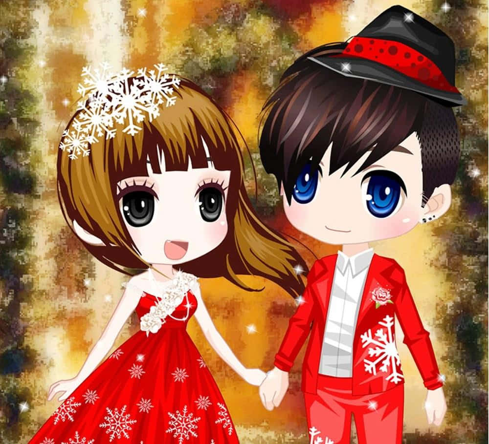 Korean anime girl, red dress, lover, SD Desktop Wallpaper