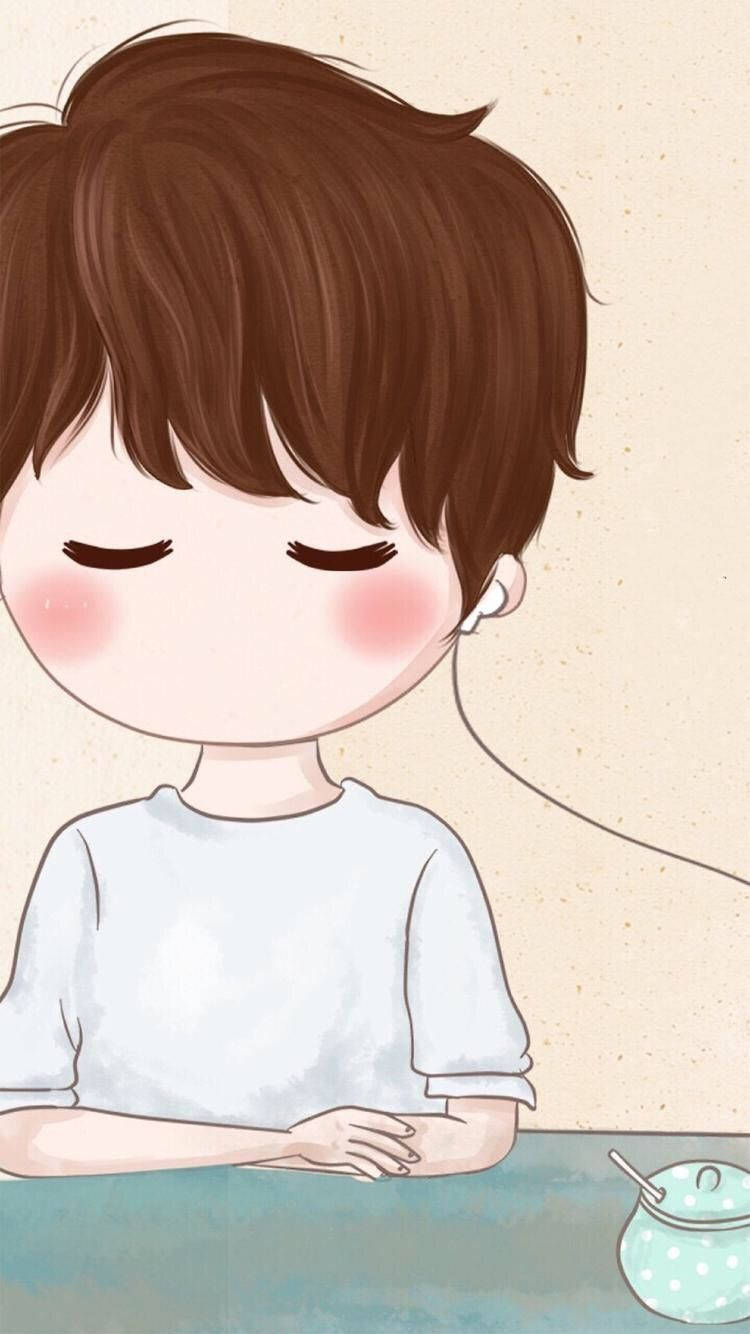 cute couple matching, boy, earphones, HD Phone Wallpaper