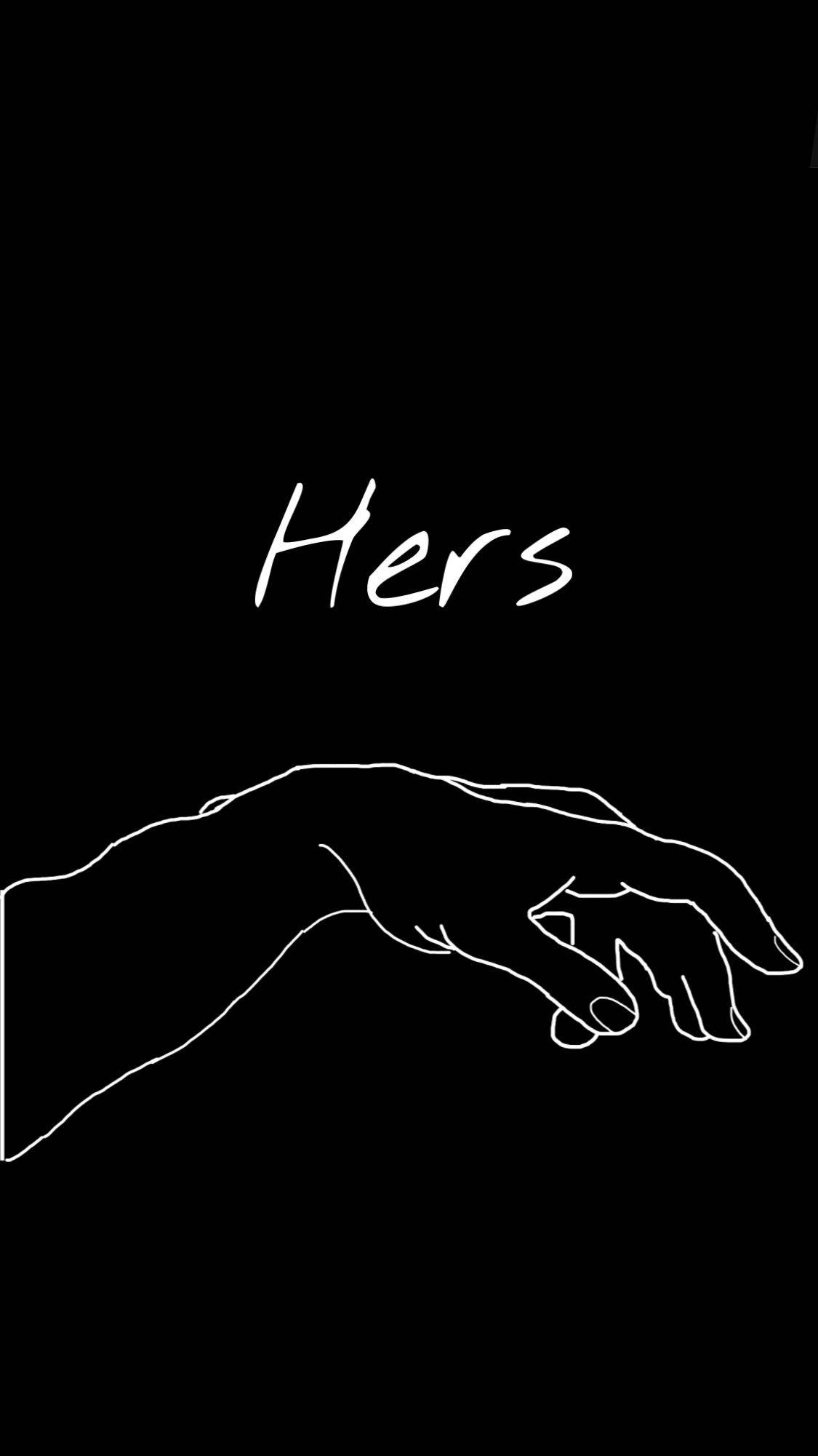Cute Couple Matching, white line drawing, black background, Full HD Phone Wallpaper