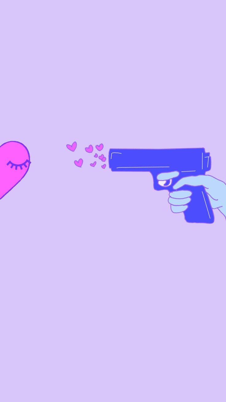 Cute Couple Matching, blue hand, gun, HD Phone Wallpaper