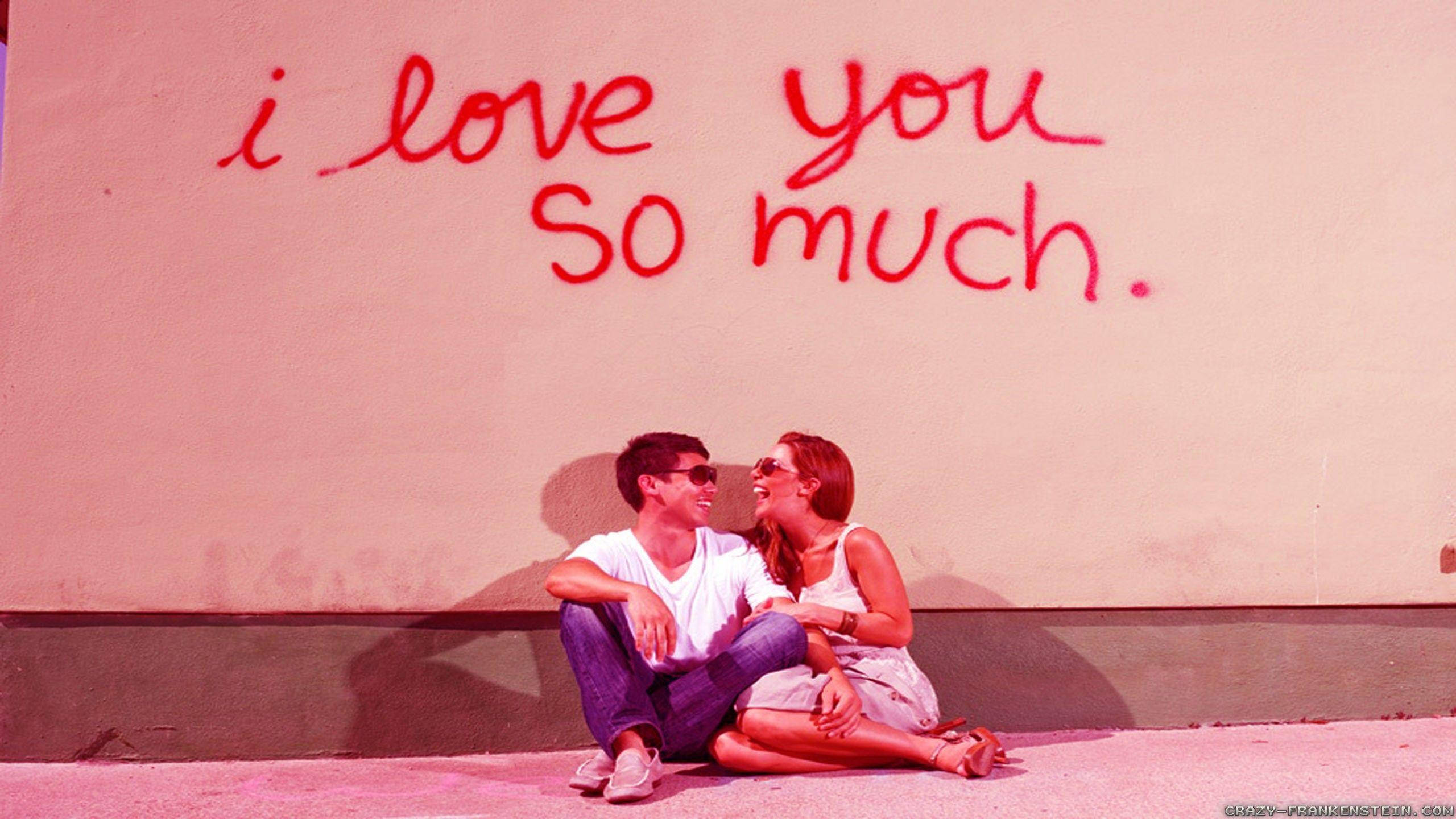 i love you so much, red graffiti, pavement, 2K Desktop Wallpaper