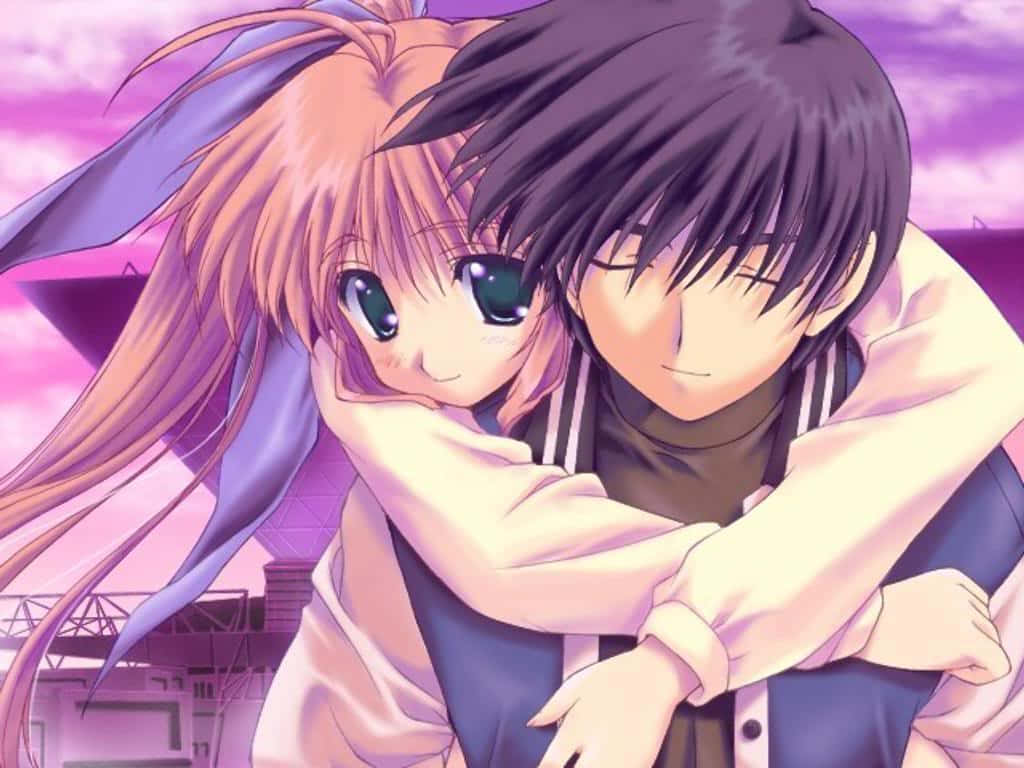 Piggyback Matching PFP Anime, orange hair, dark hair, SD Desktop Wallpaper