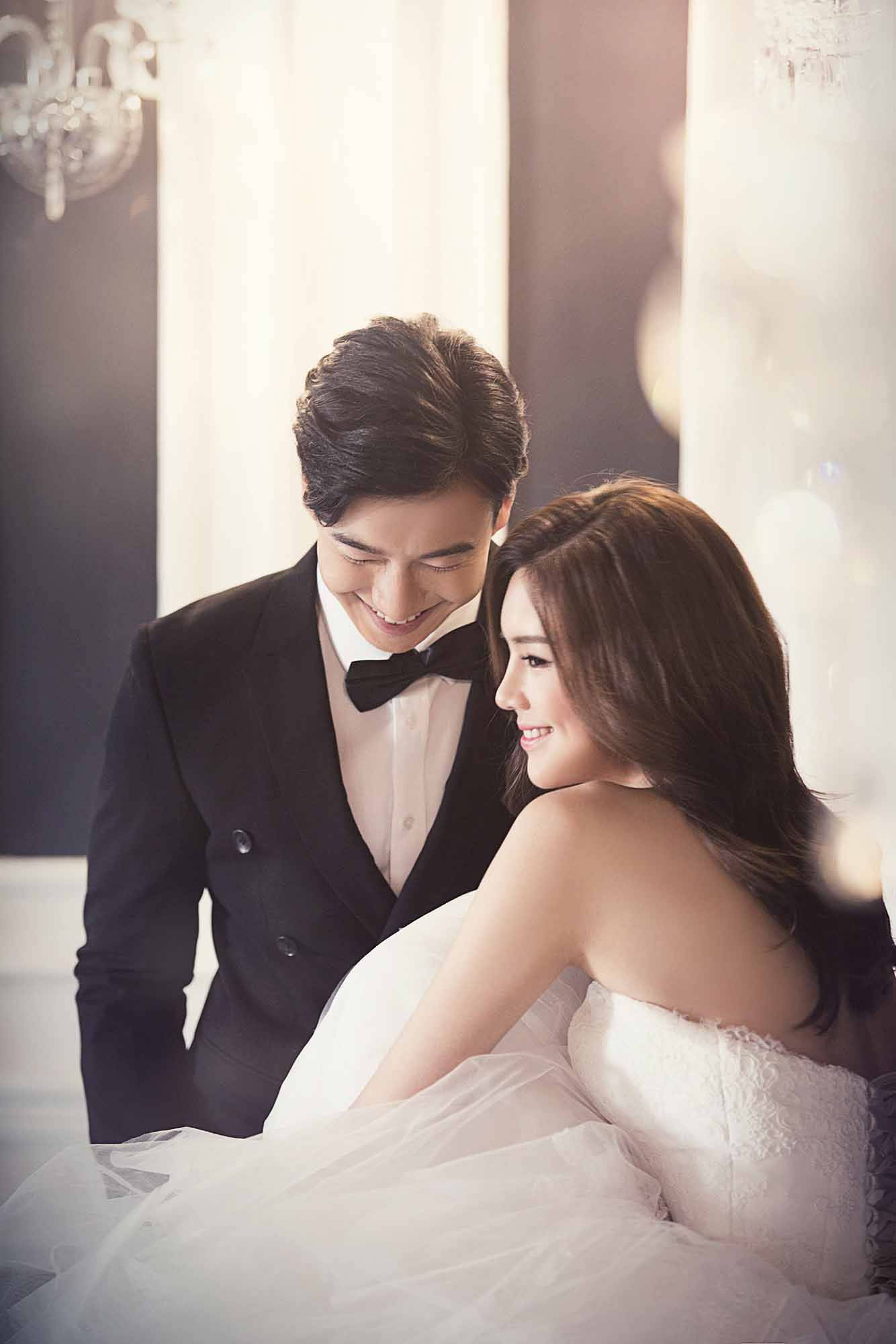 wedding attire, chandeliers, draped curtains, Full HD Phone Wallpaper