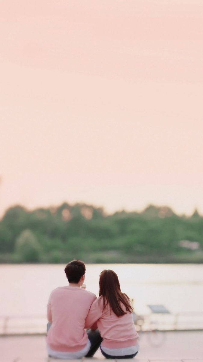 pink sweaters, dock, tranquil sunset, SD Phone Wallpaper