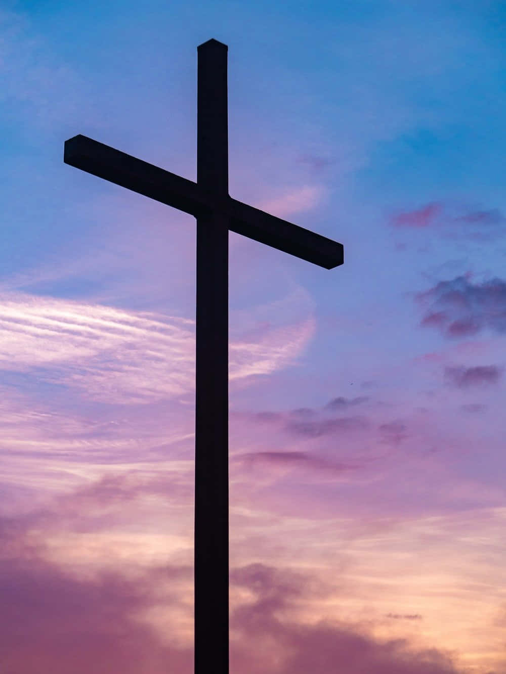 Cute Cross, black cross, twilight sky, HD Phone Wallpaper