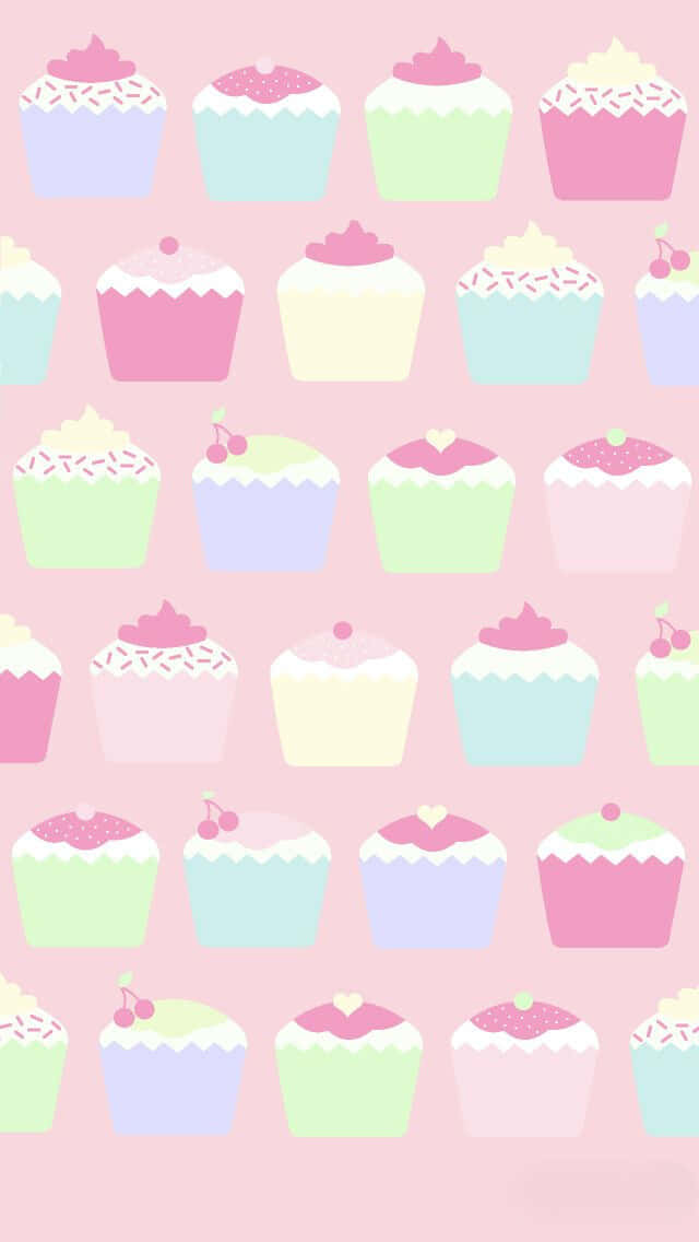 Cute Cupcake, pastel-colored cupcakes, sprinkles, SD Phone Wallpaper