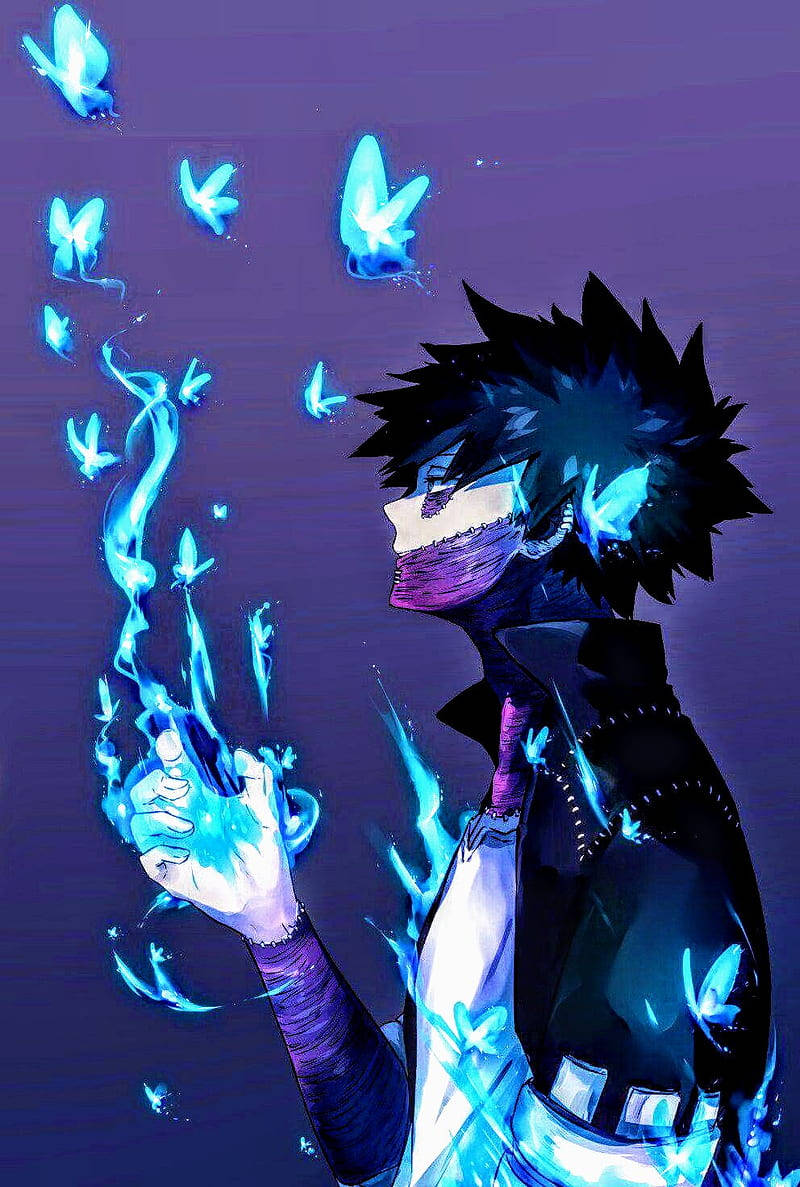 Cute Dabi, fire butterflies, spiky-haired anime character, SD Phone Wallpaper