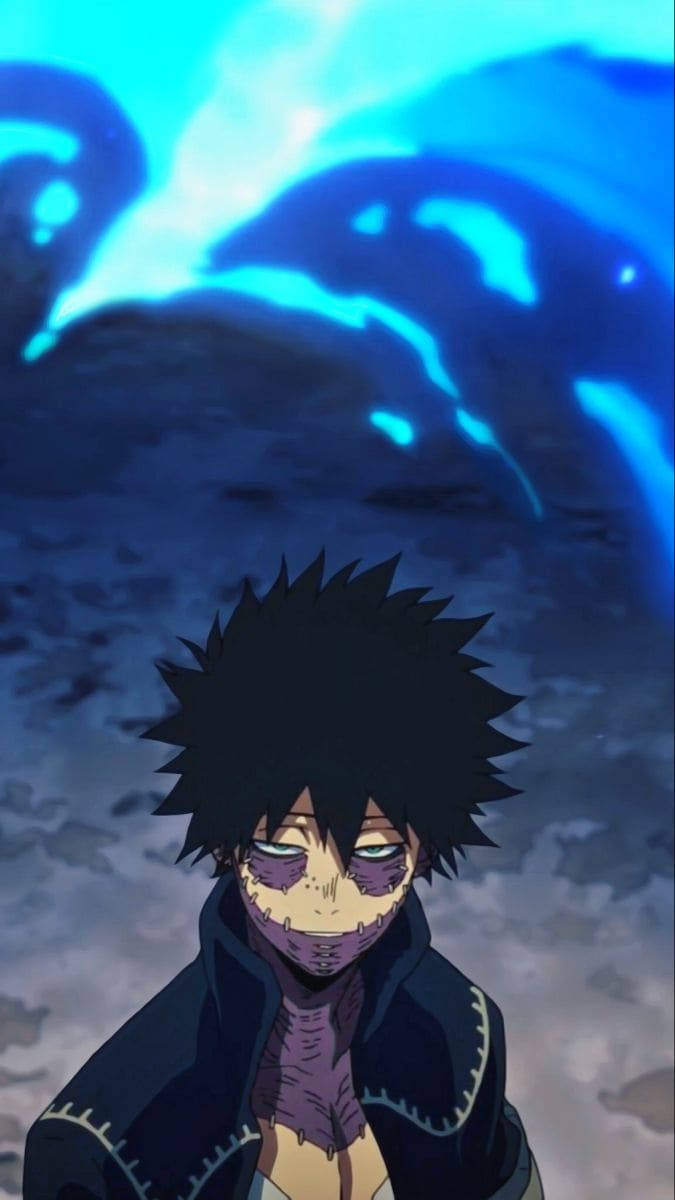 Cute Dabi, spiky-haired anime character, purple markings, SD Phone Wallpaper