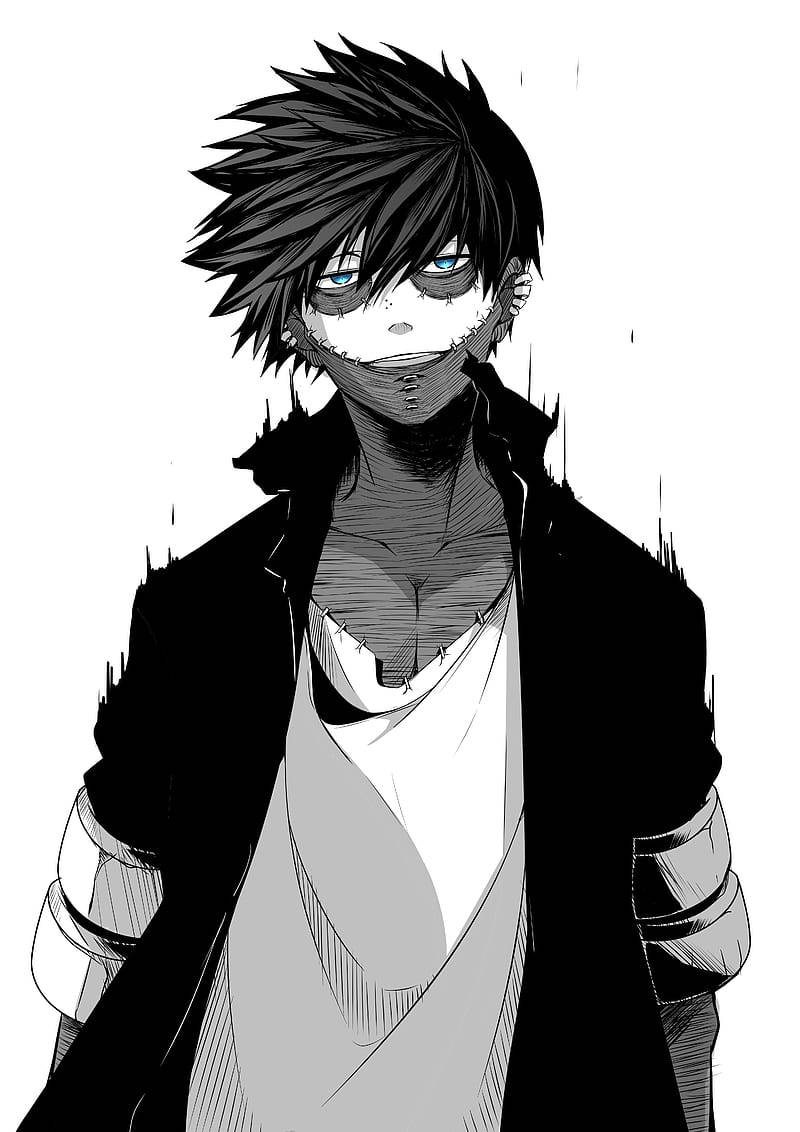 Cute Dabi, black and white, spiky hair, SD Phone Wallpaper