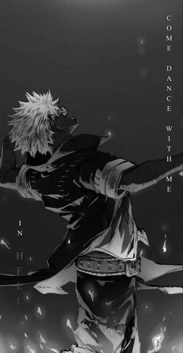 Cute Dabi, spiky-haired anime character, dark attire, SD Phone Wallpaper
