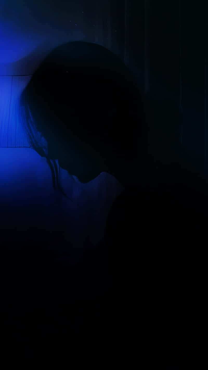 Cute Dark Blue, cool blue light, textured wall, HD Phone Wallpaper