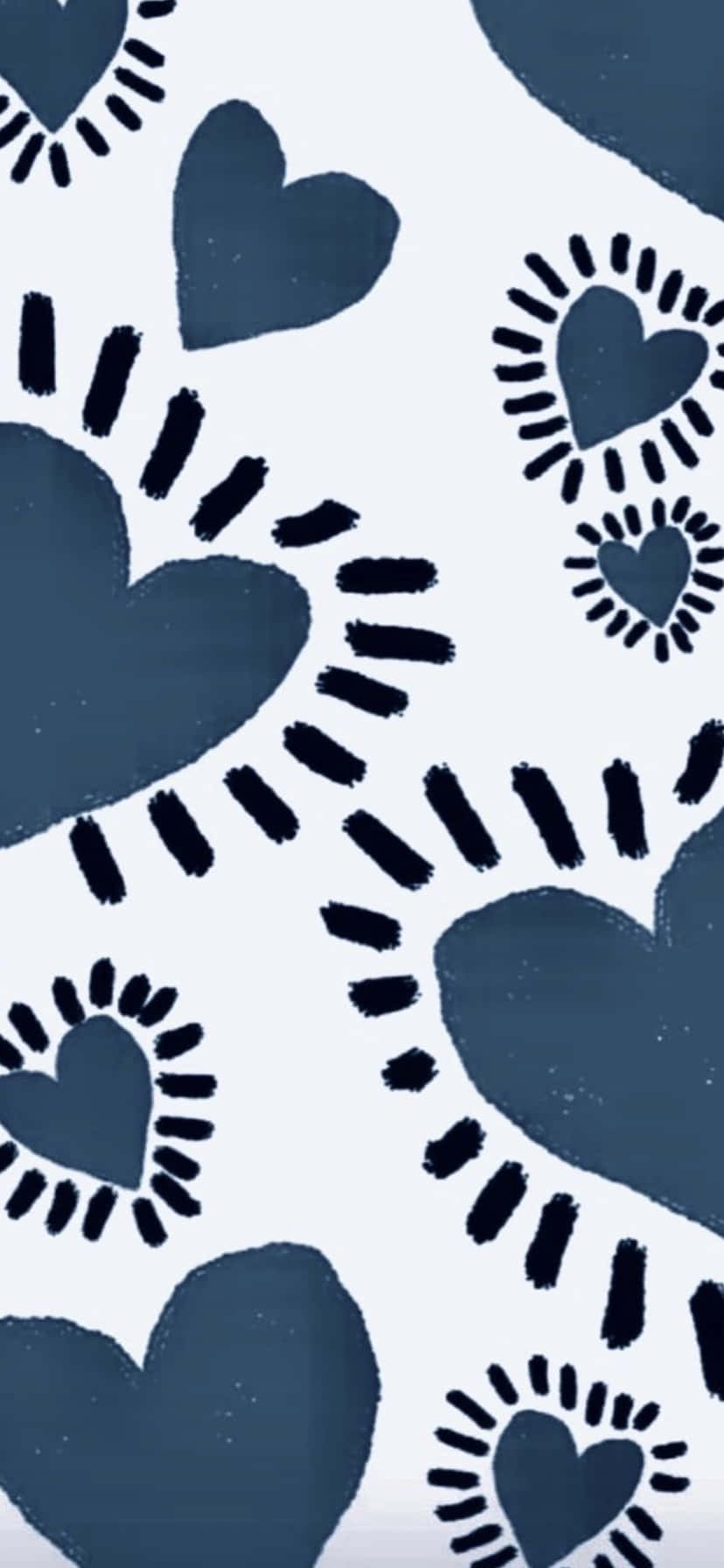 navy blue, hearts, radiating dashes, HD Phone Wallpaper
