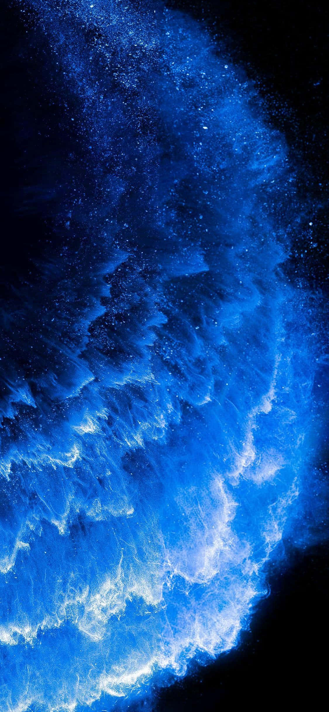Cute and Dark Blue Together As One, vibrant blue nebulae, glowing particles, Full HD Phone Wallpaper
