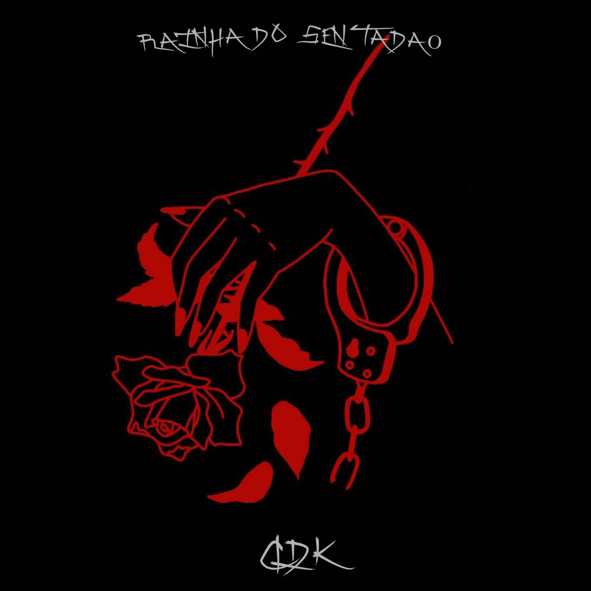 Cute Dark Red, stark red outline, hand holding a rose, SD Desktop Wallpaper
