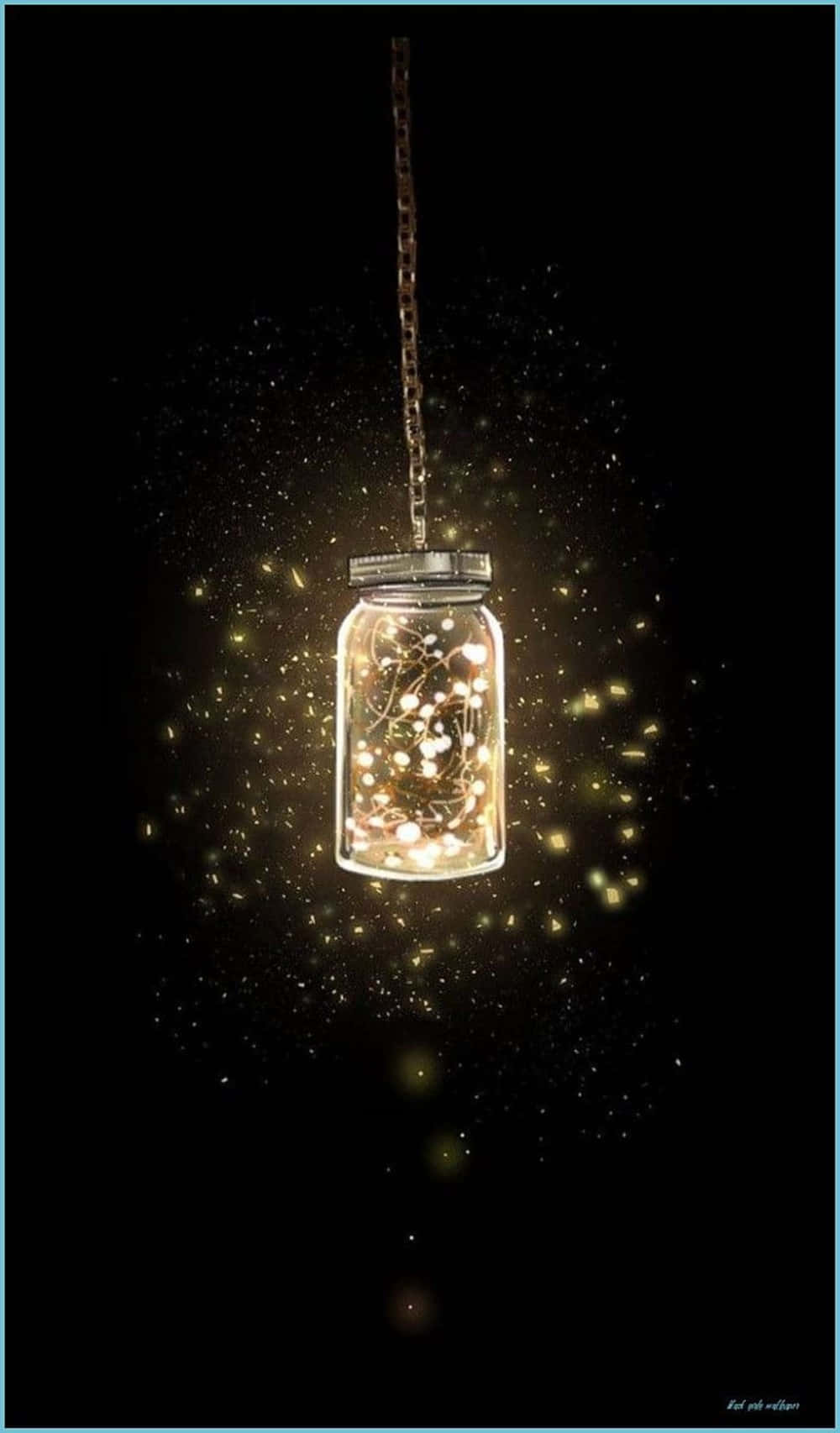glowing mason jar pendant light, twinkling fairy lights, chain, HD Phone Wallpaper