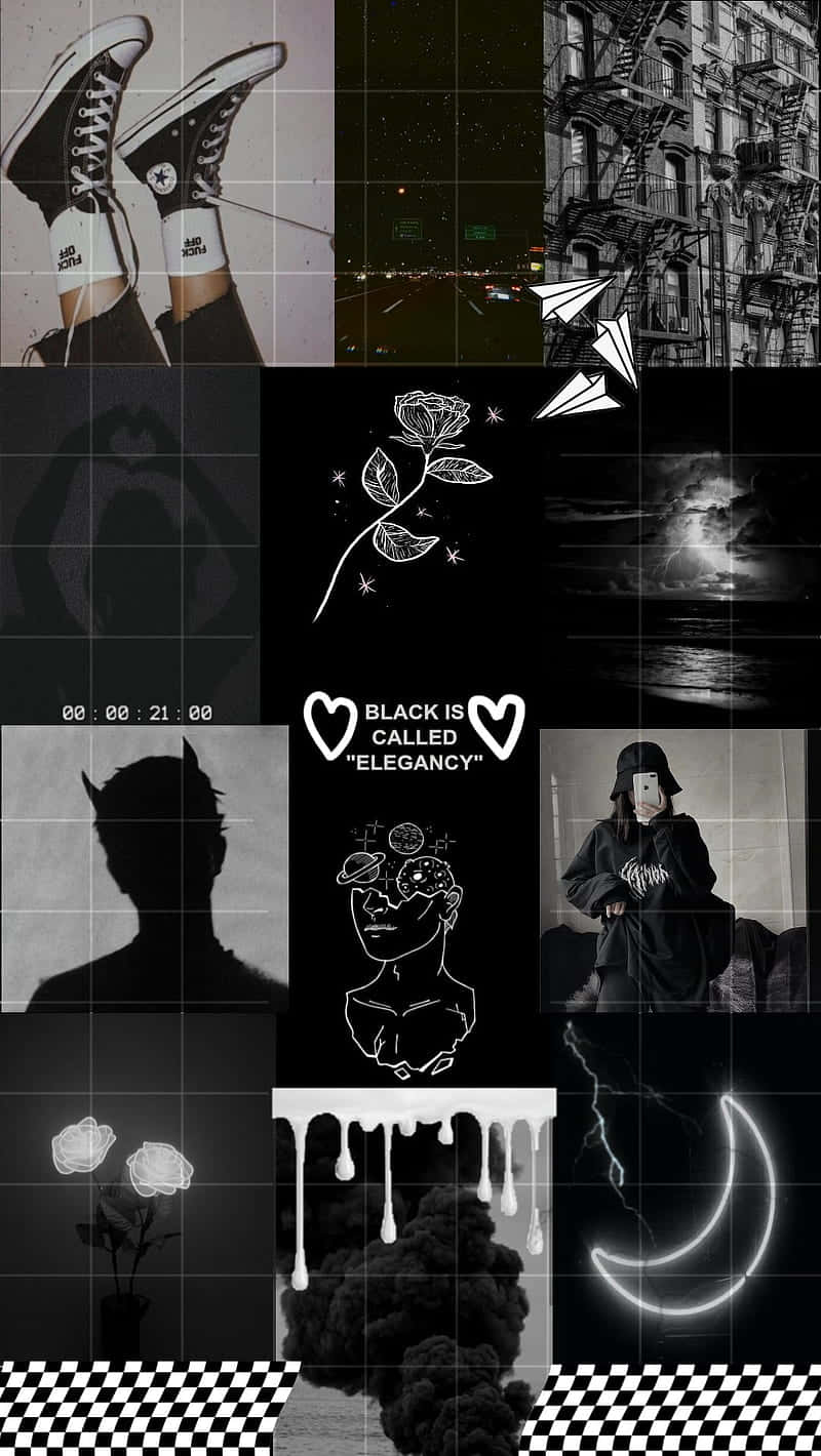 black and white collage, urban street scenes, silhouettes, HD Phone Wallpaper
