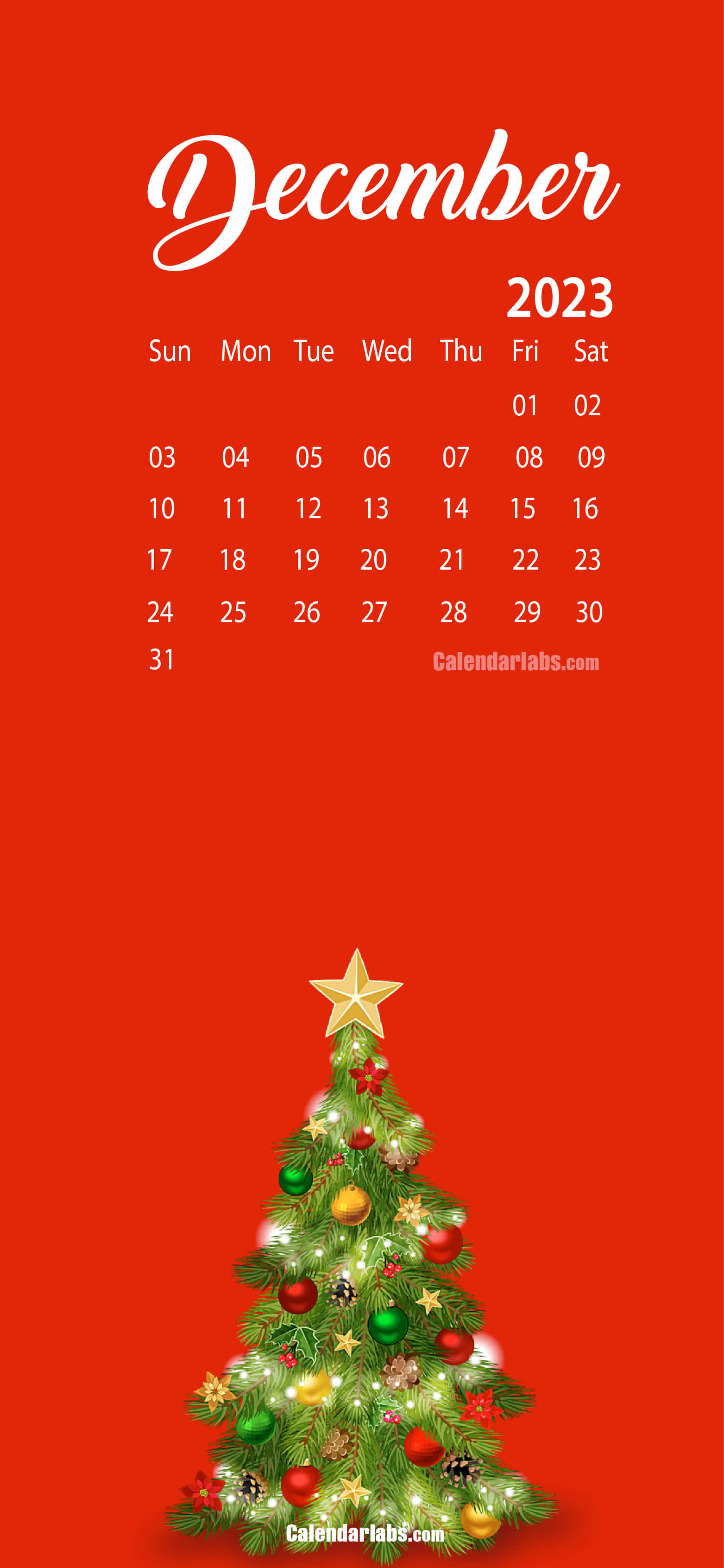 December 2023, Christmas tree, vibrant red background, 2K Phone Wallpaper