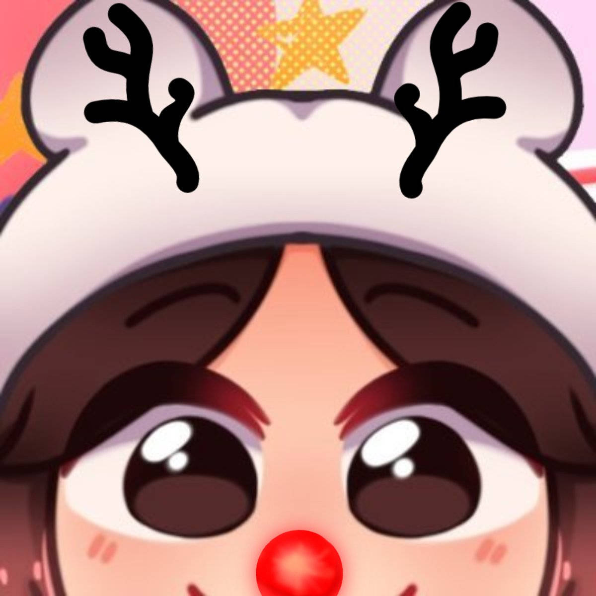 reindeer antlers, red nose, colorful starry background, SD Desktop Wallpaper