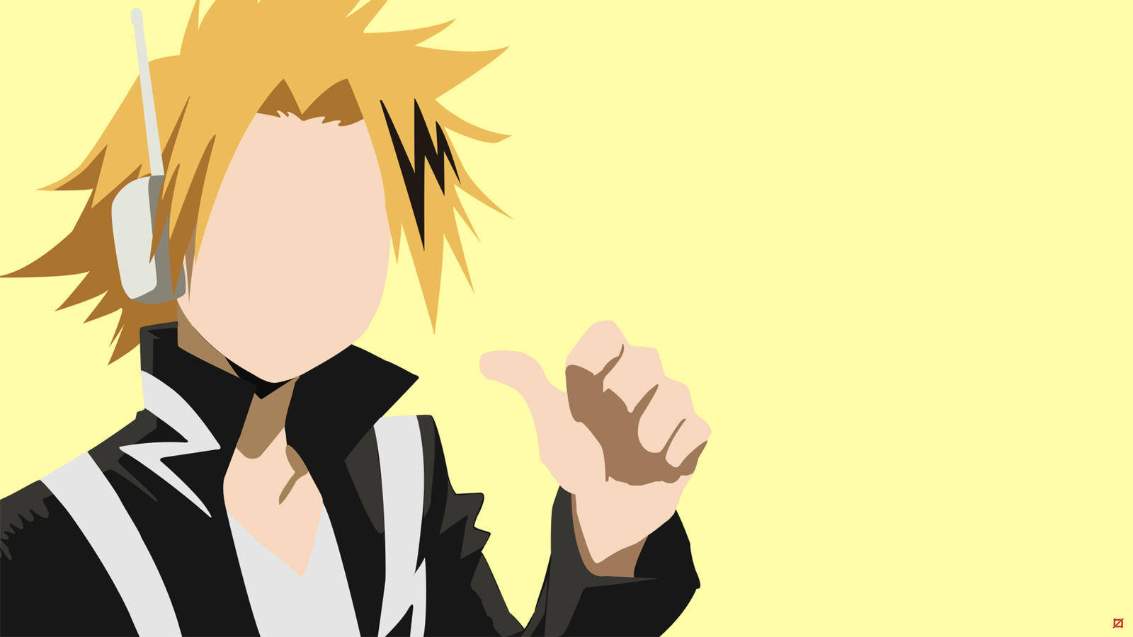 Cute Denki, spiky blonde hair, headset, HD Desktop Wallpaper
