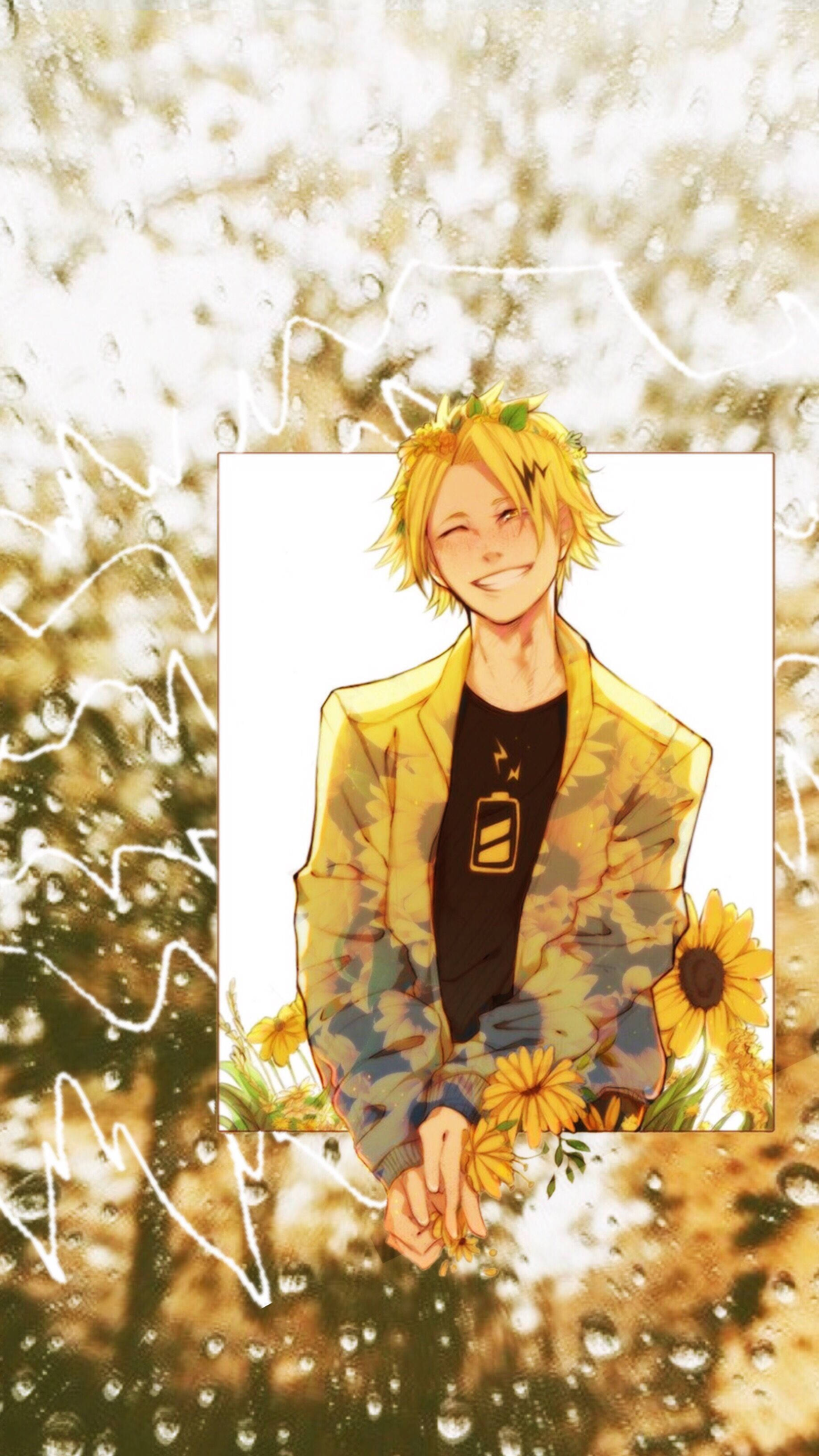 Cute Denki, anime boy, blonde hair, 2K Phone Wallpaper