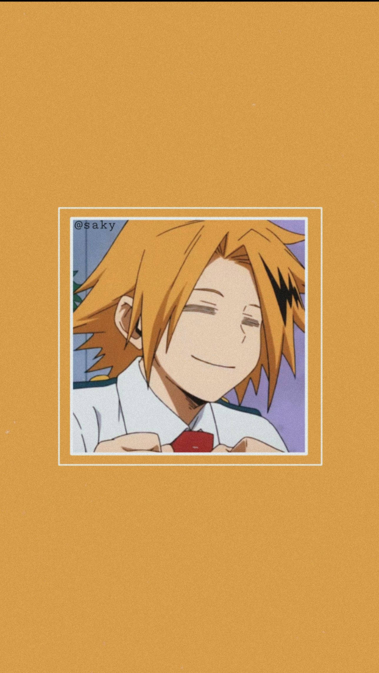 Cute Denki, spiky orange hair, white shirt, Full HD Phone Wallpaper