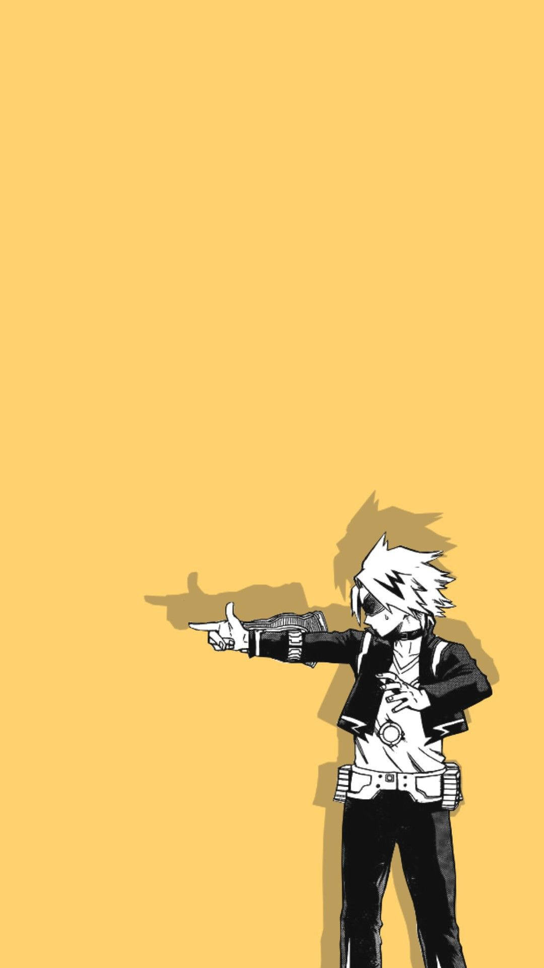 Cute Denki, white hair, black outfit, Full HD Phone Wallpaper