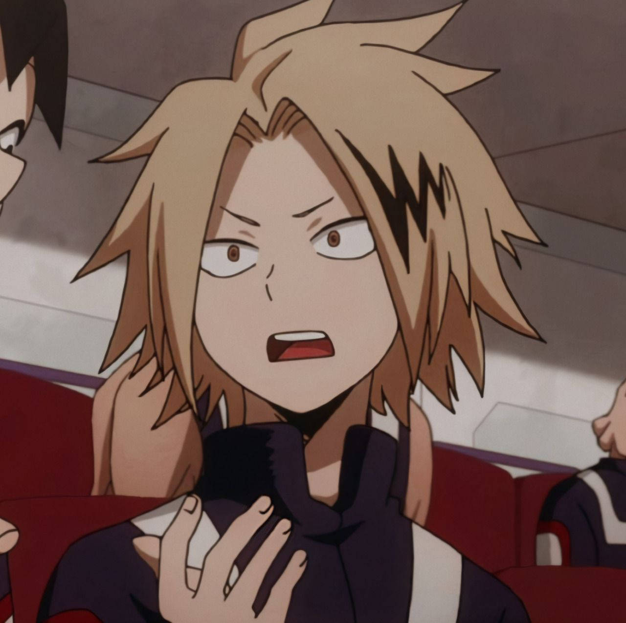 Cute Denki, anime character, red seat, HD Desktop Wallpaper