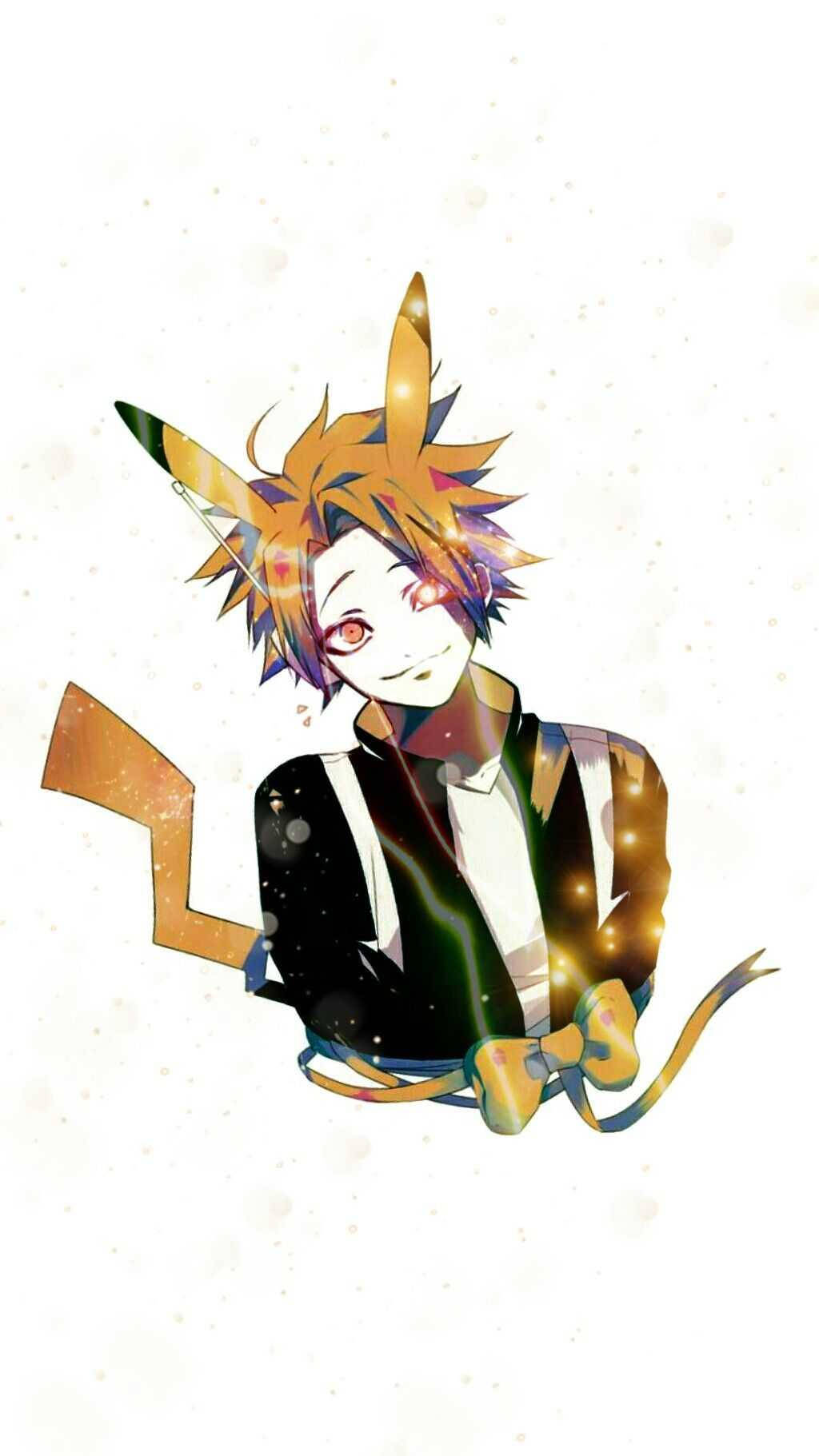 Cute Denki, spiky orange hair, glowing eyes, HD Phone Wallpaper