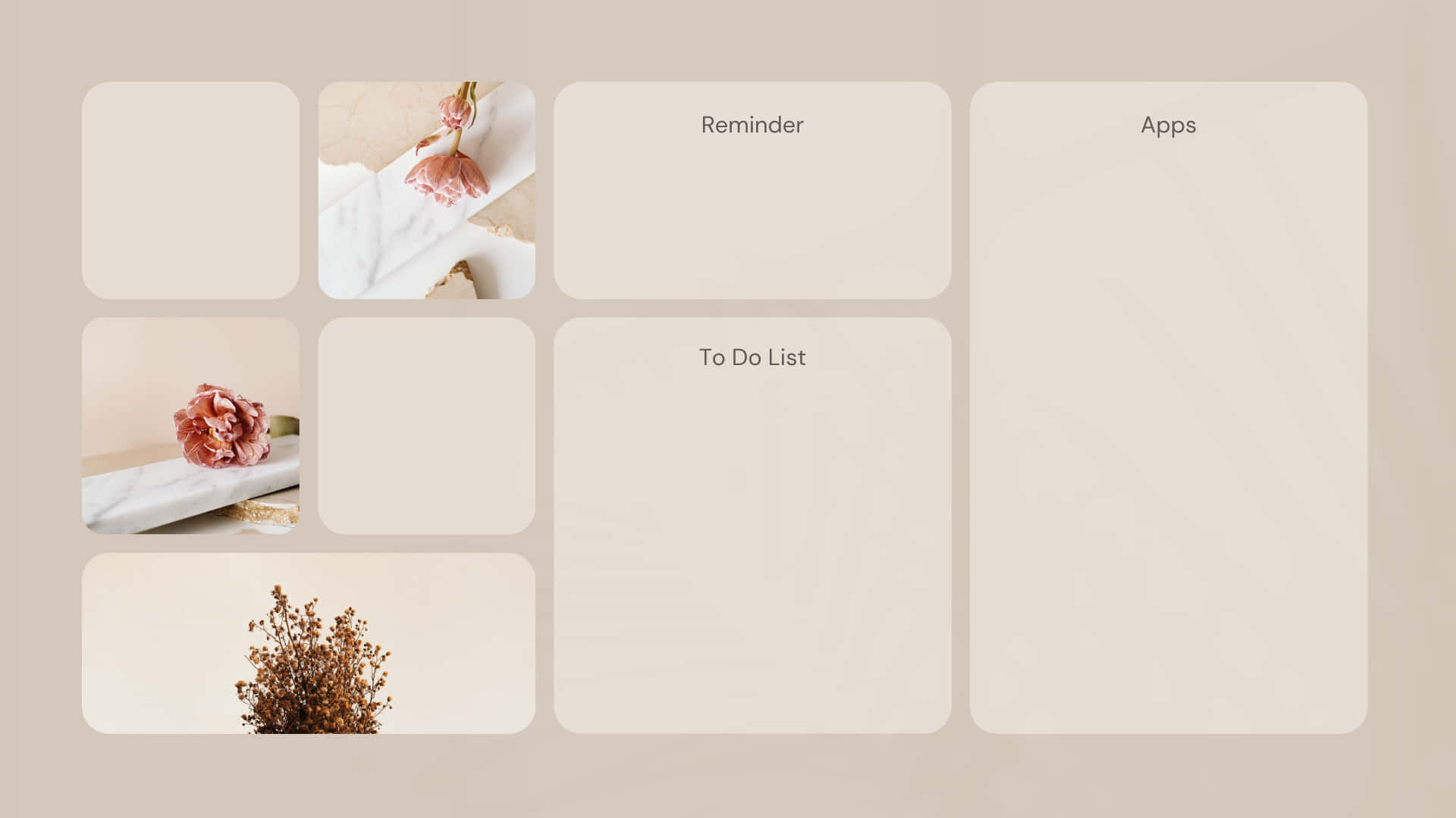 autumn leaves, minimalist digital dashboard, soft beige tones, Full HD Desktop Wallpaper