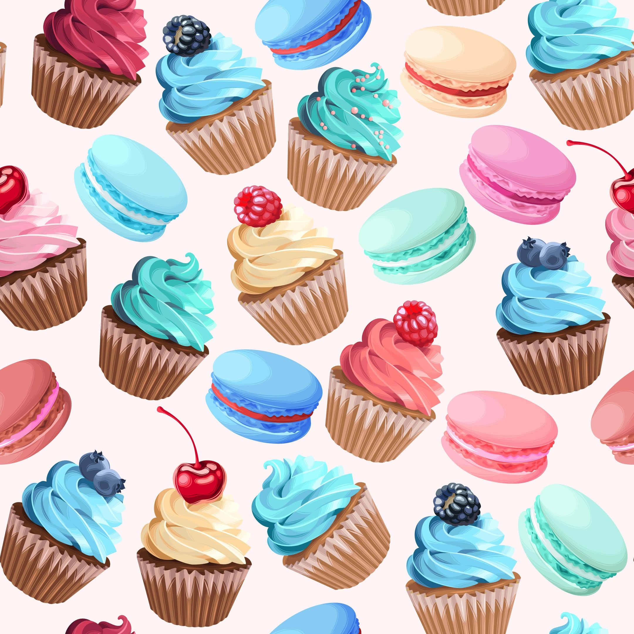 cute dessert, pink frosting, sprinkles, Full HD Desktop Wallpaper