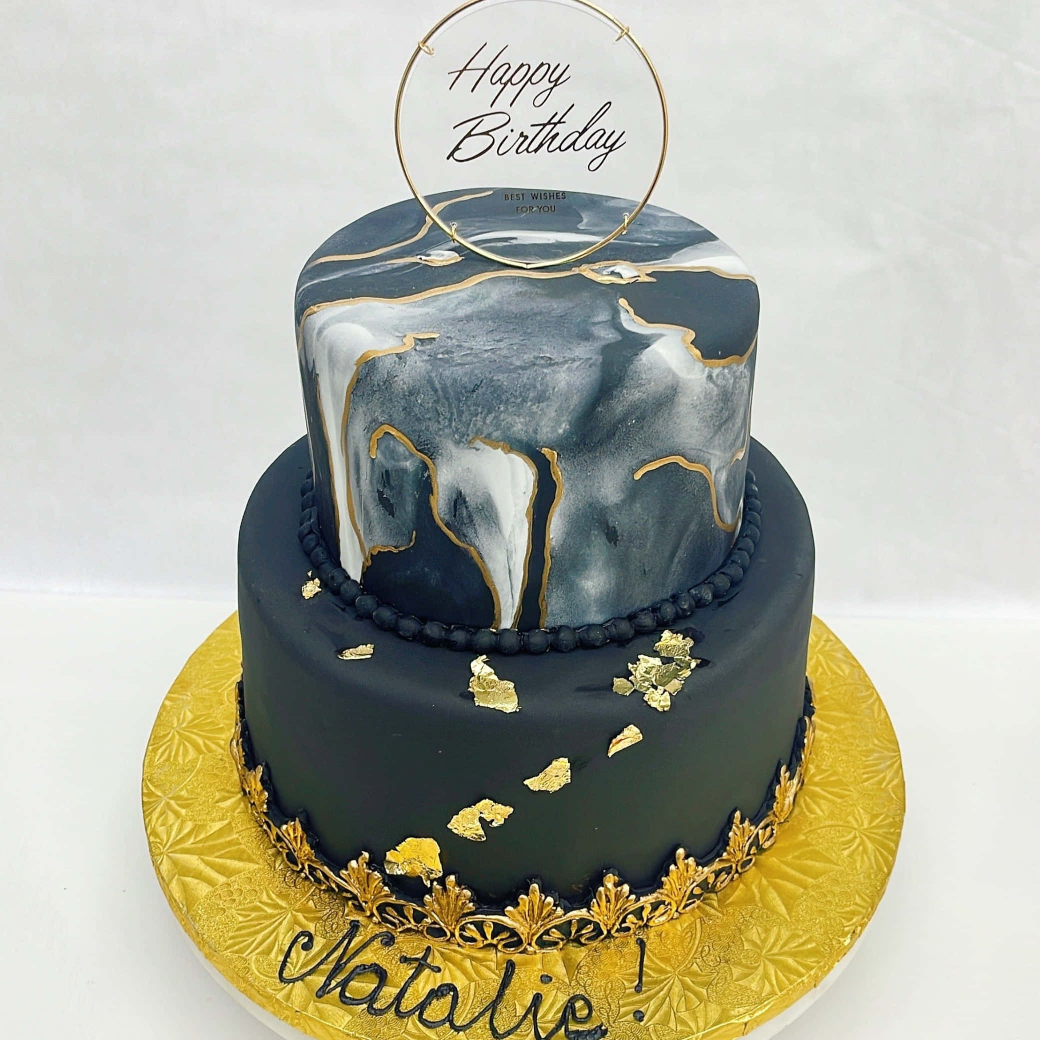 black marble fondant, gold leaf accents, gold-patterned board, Full HD Desktop Wallpaper