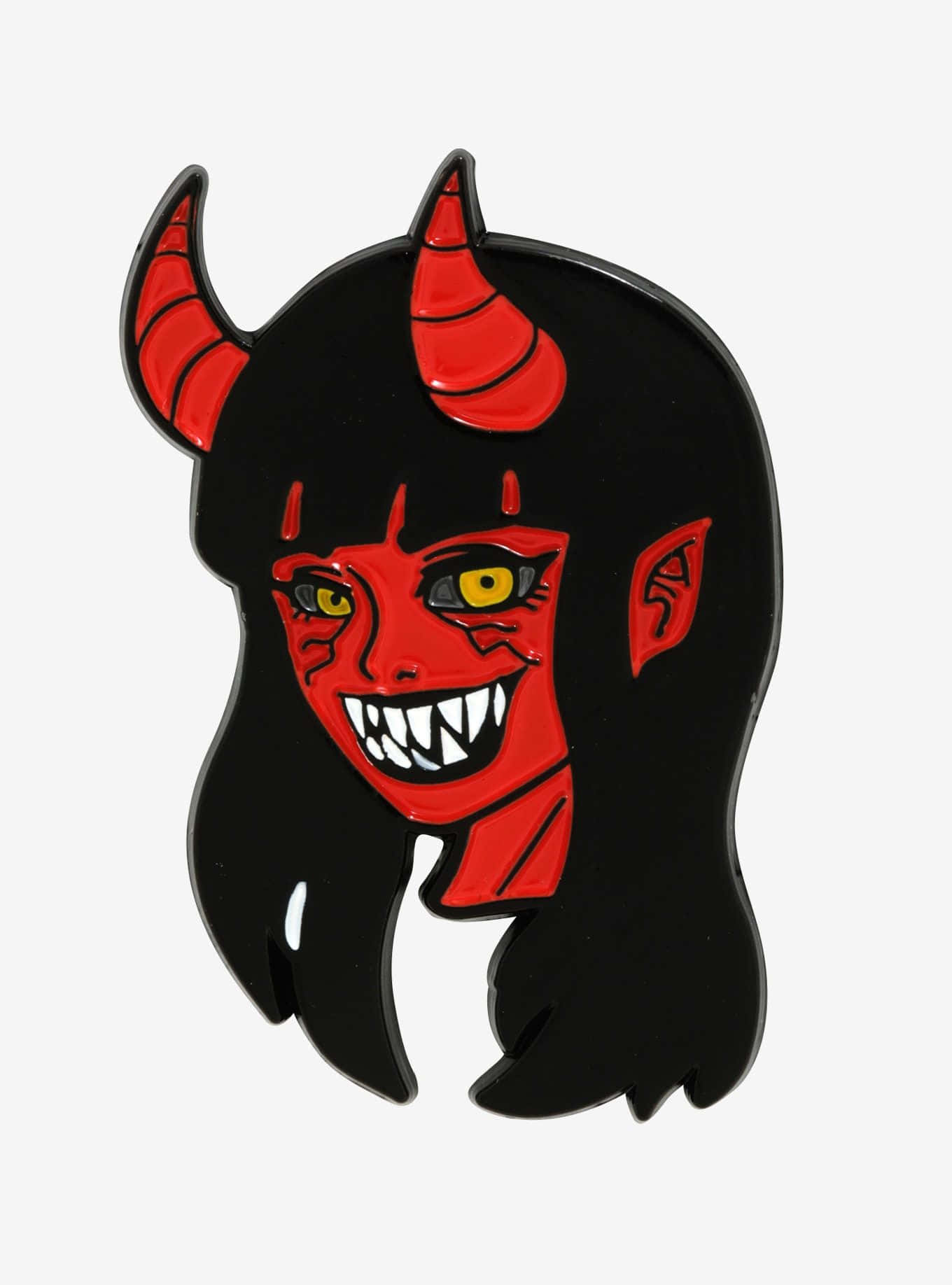 cute devil girl, red horns, yellow eyes, HD Phone Wallpaper