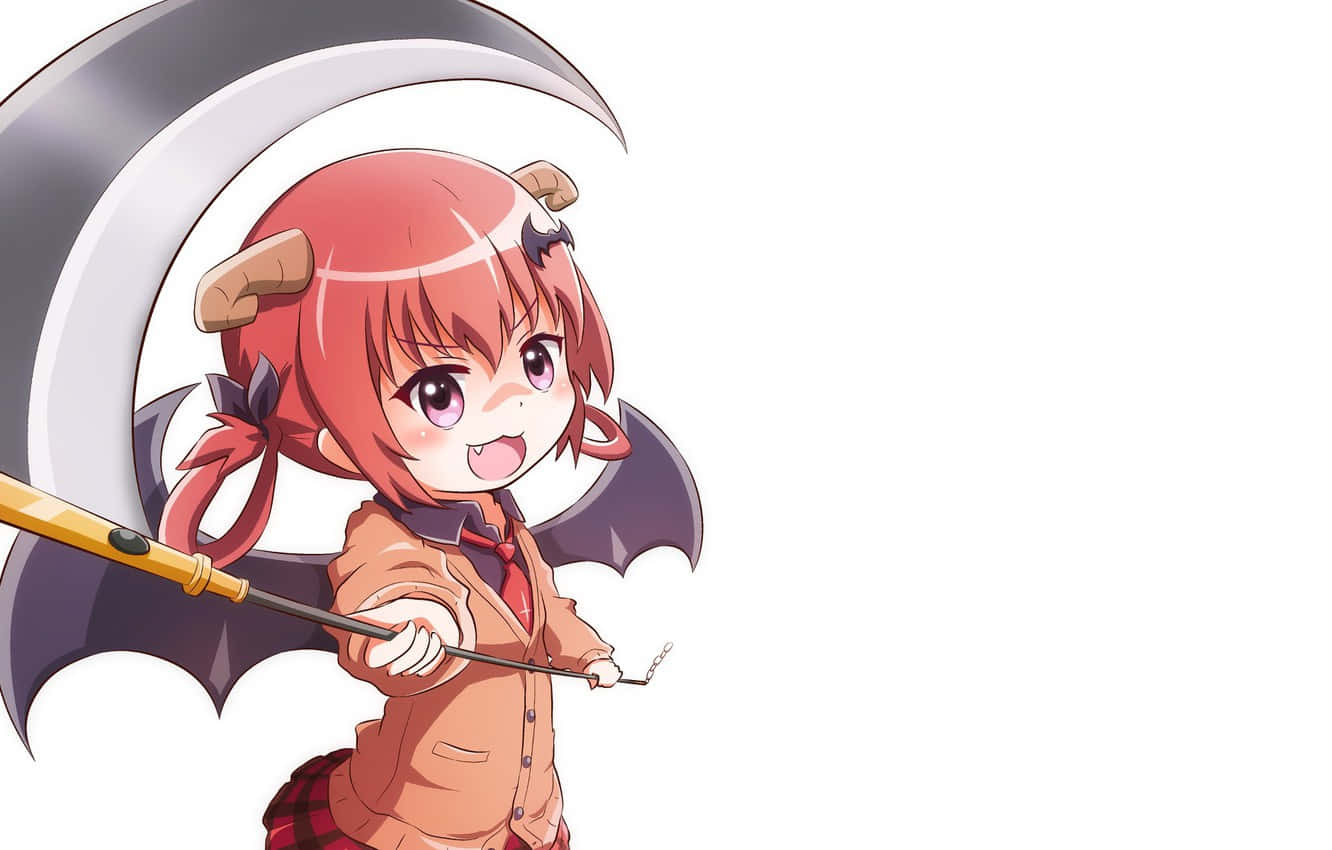 Cute Devil Girl, red hair horns, bat wings, HD Desktop Wallpaper