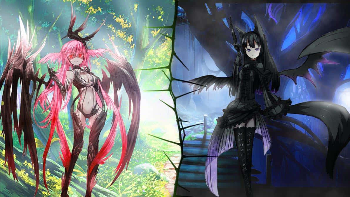 Cute Devil Girl, anime girls, wings, SD Desktop Wallpaper