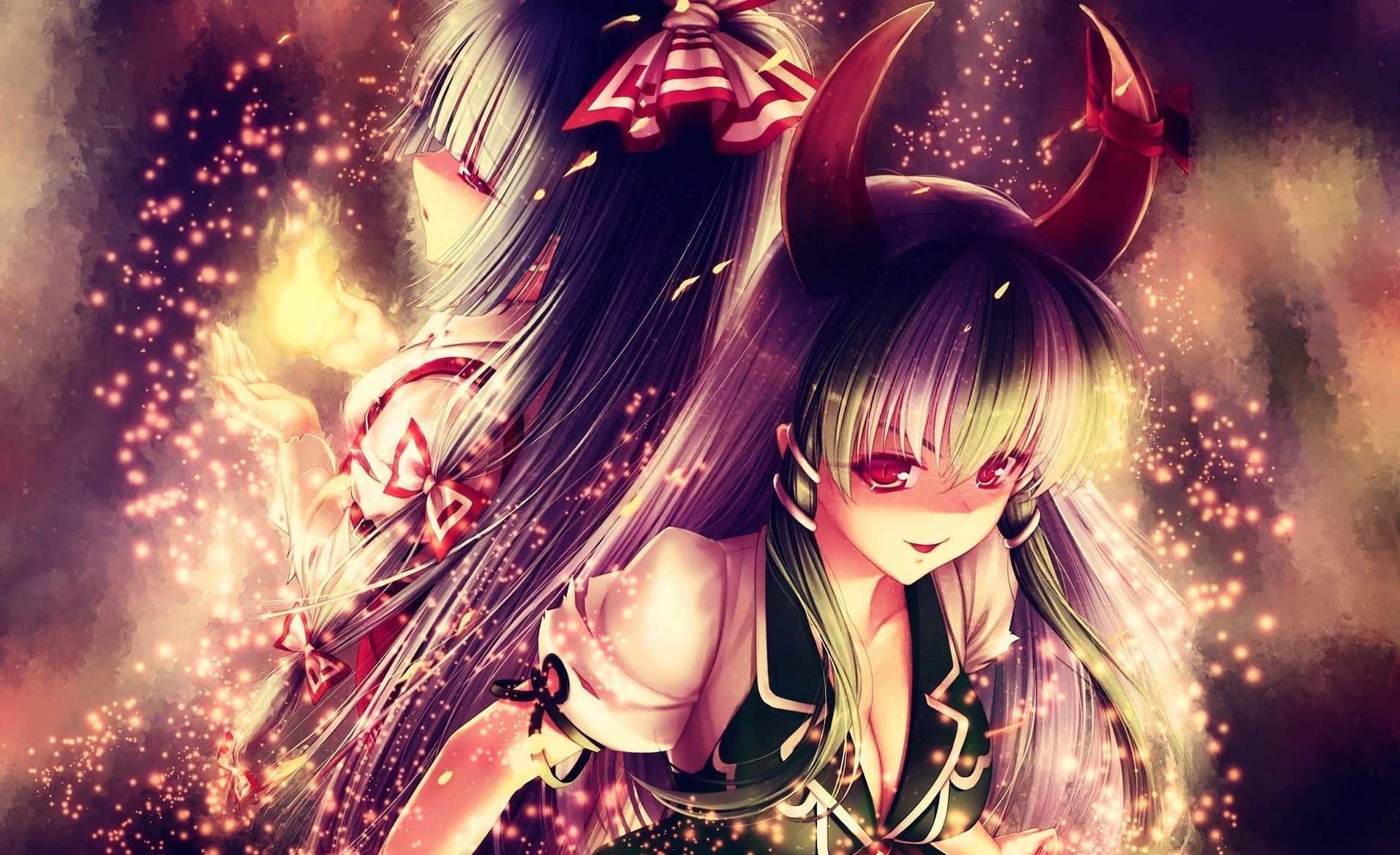 cute devil girl, anime girls, horns, HD Desktop Wallpaper