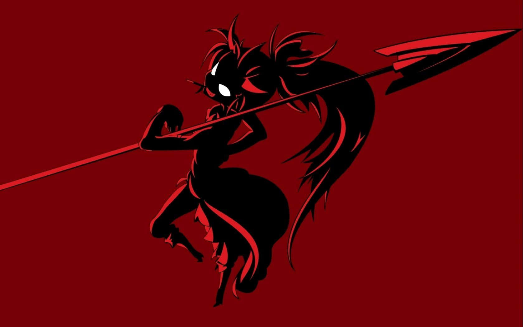 Cute devil girl, demonic figure, glowing white eyes, HD Desktop Wallpaper