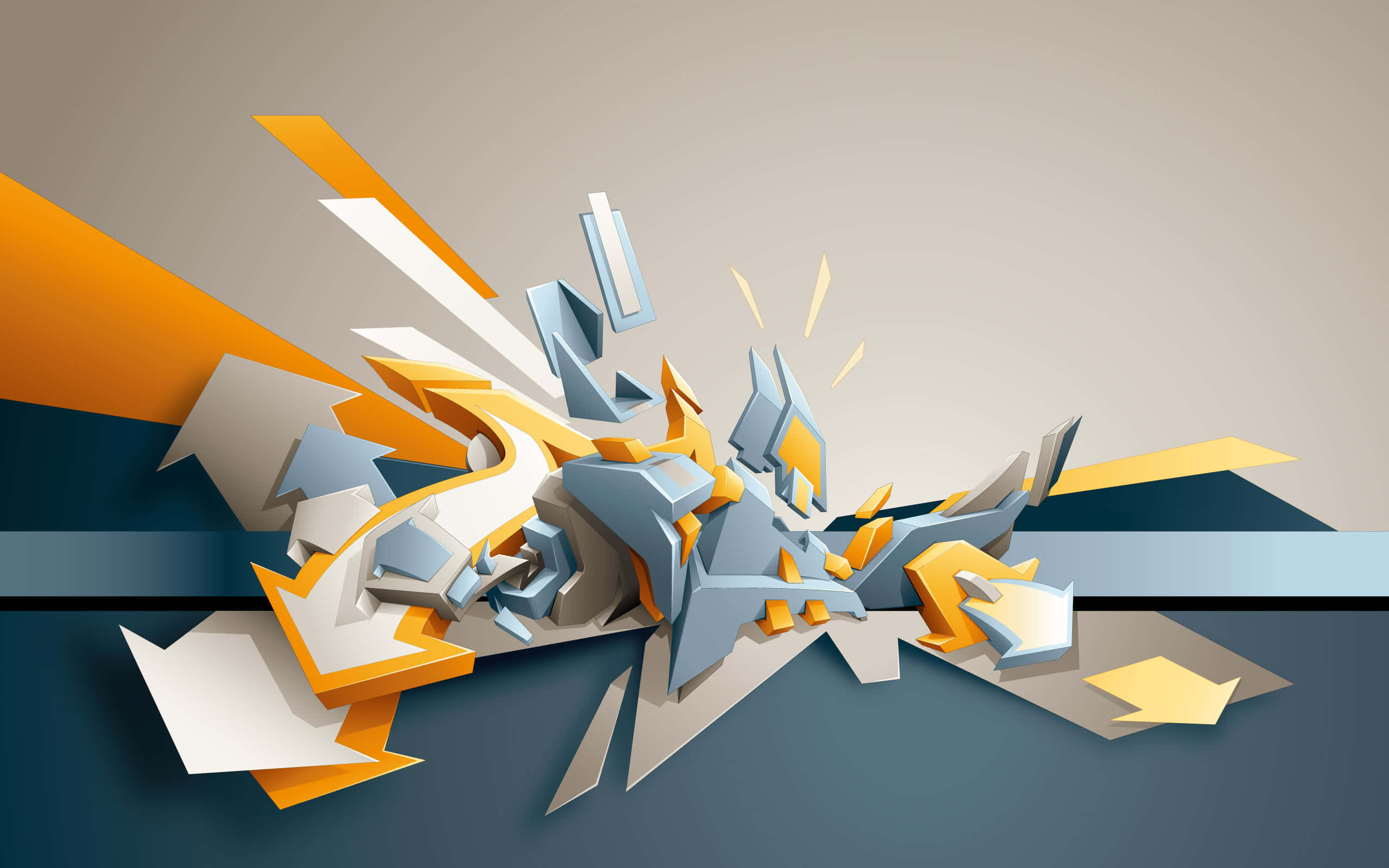 orange, white, gray, 2K Desktop Wallpaper