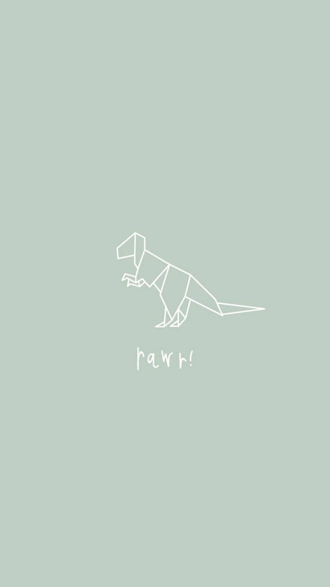 Funny Dinosaur Origami, minimalist white line drawing, geometric dinosaur, Full HD Phone Wallpaper