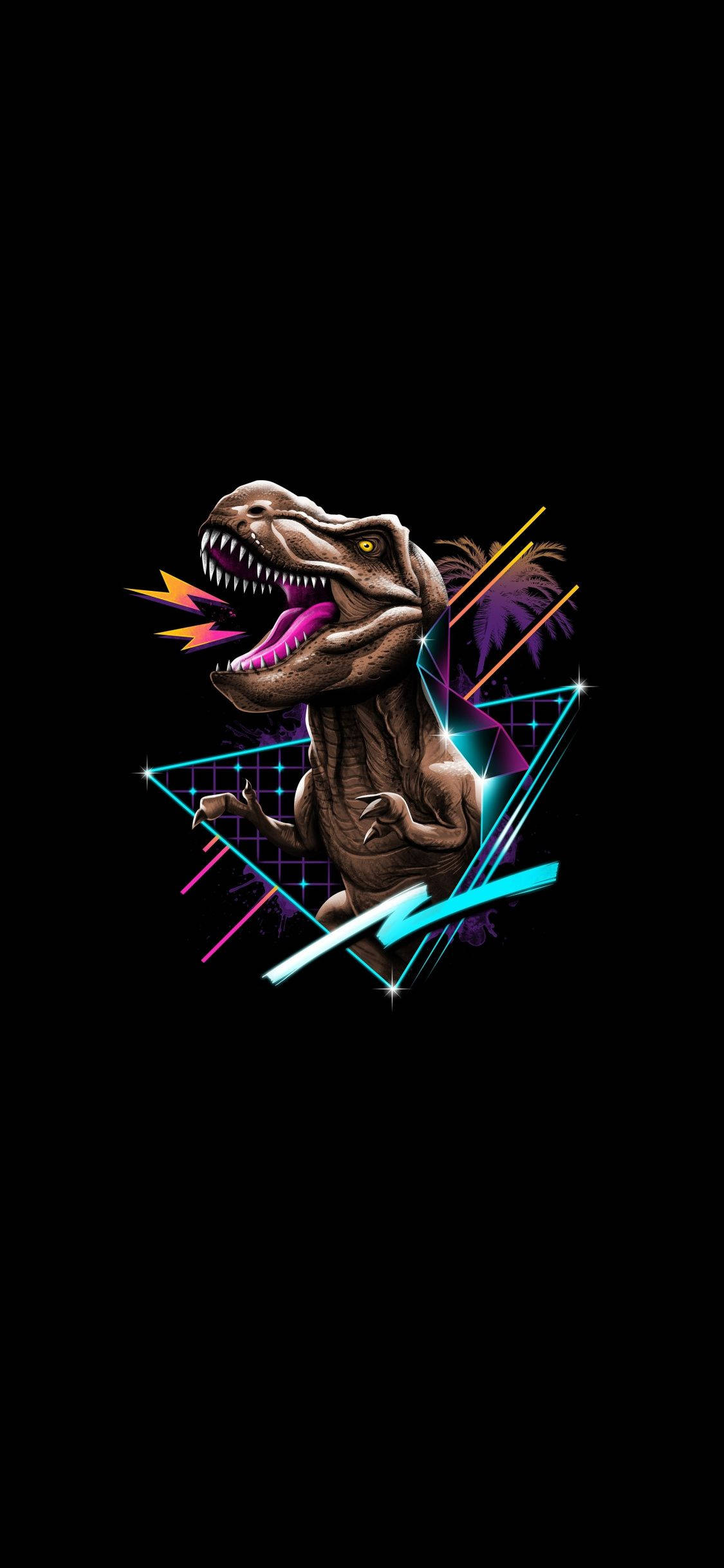 Cute Dinosaur iPhone, t-rex, glowing eyes, Full HD Phone Wallpaper
